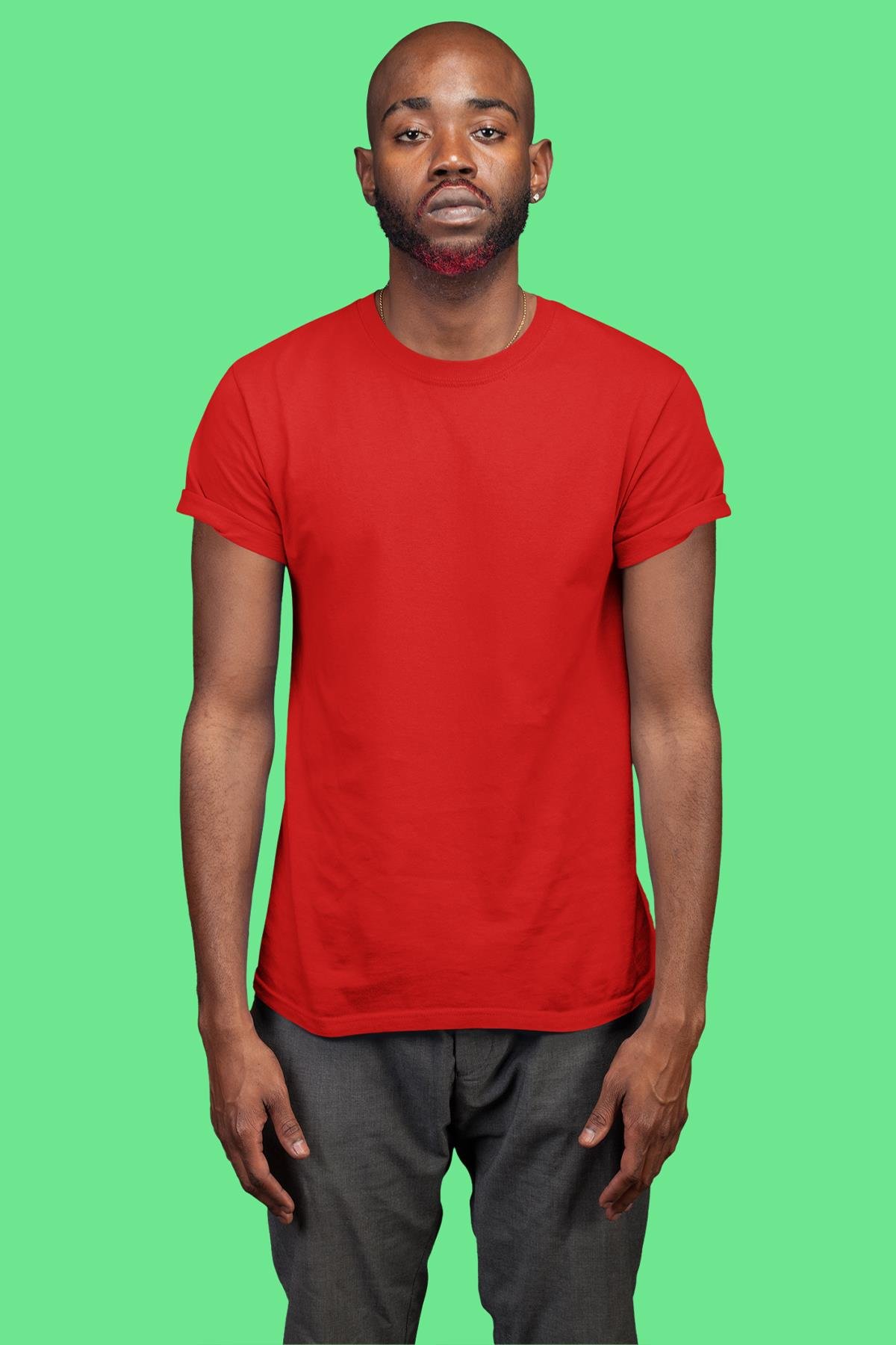 Kırmızı Basic Unisex Tişört T-Shirt - TişörtFabrikası