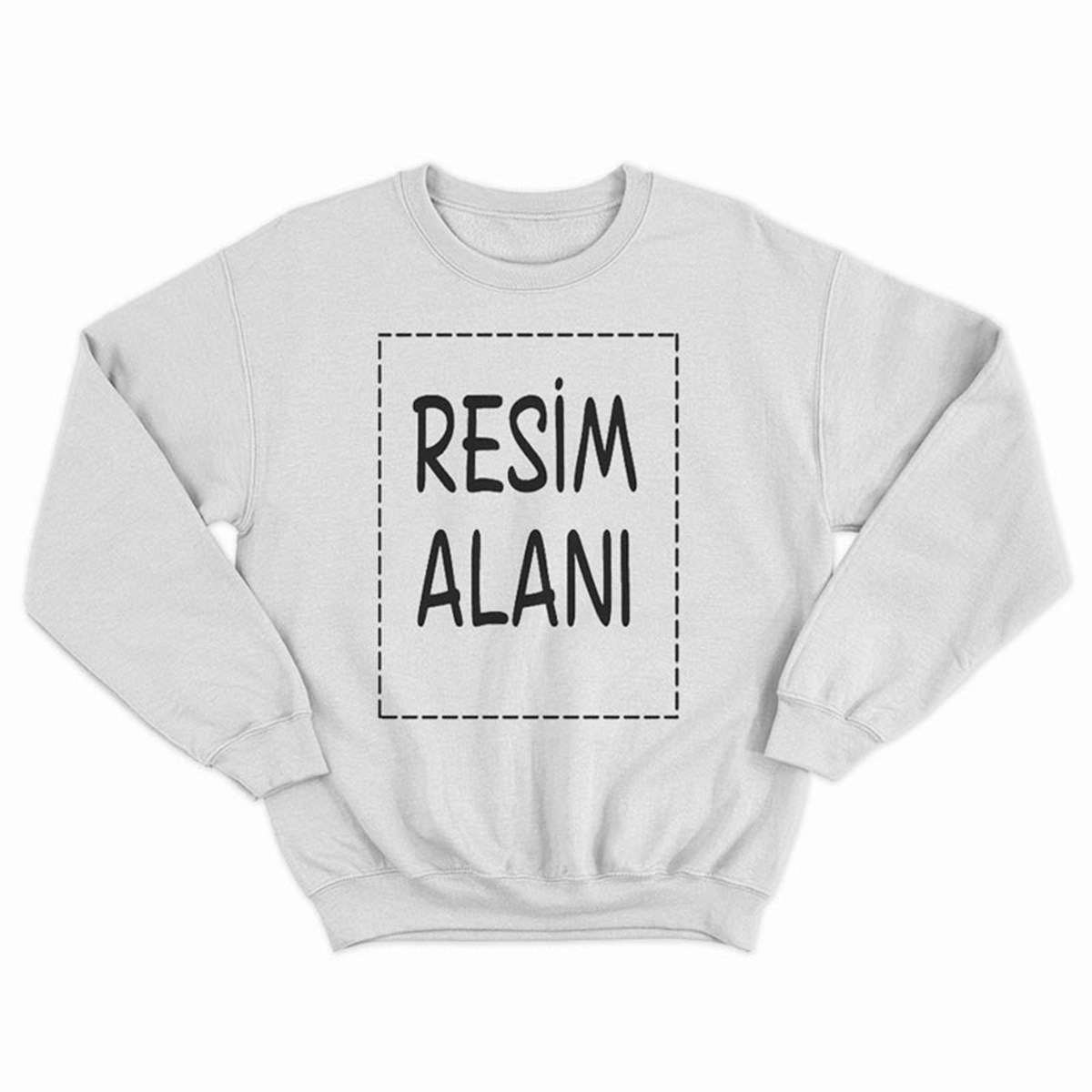 Kişiye Özel Beyaz Unisex Sweatshirt Tasarla