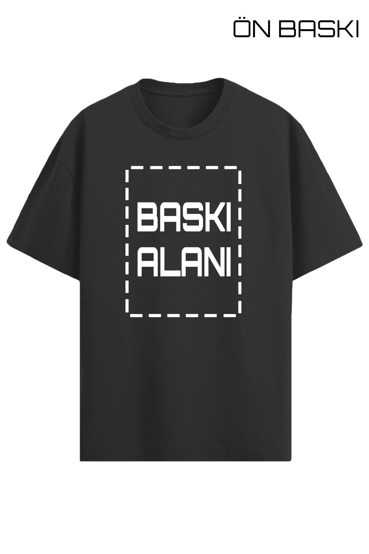 Kişiye Özel Oversize Siyah Unisex Tişört | Oversize Tişört Tasarla