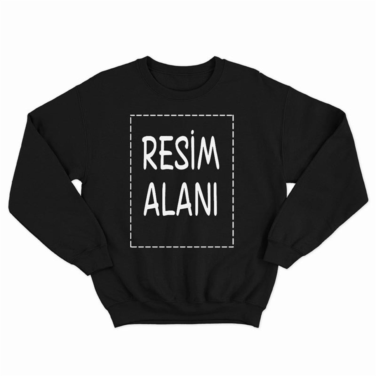 Kişiye Özel Siyah Unisex Sweatshirt Tasarla