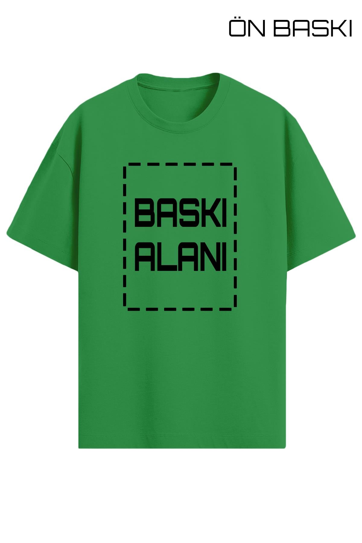 Kişiye Özel Yeşil Oversize Unisex Tişört | Oversize Tişört Tasarla