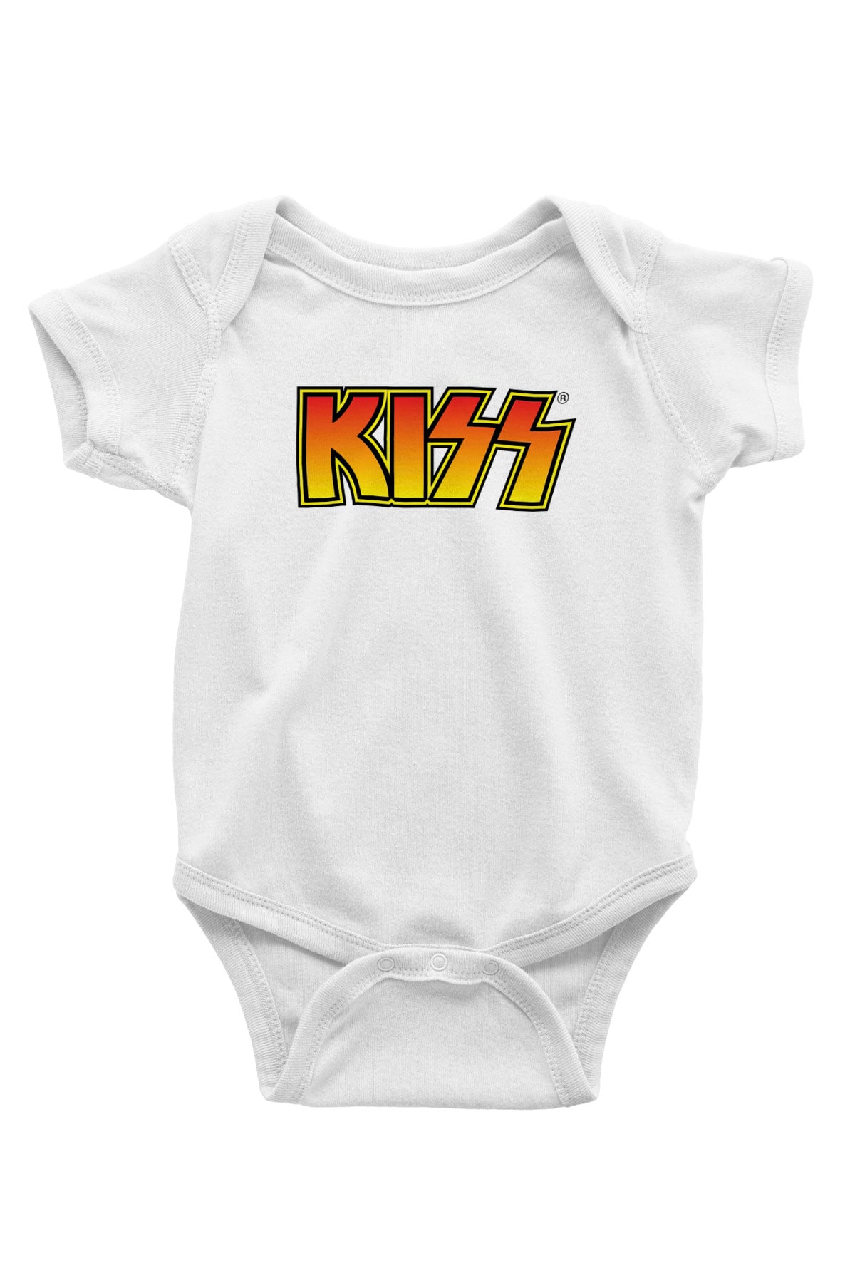 Kiss Baskılı Beyaz Unisex Bebek Body - Zıbın