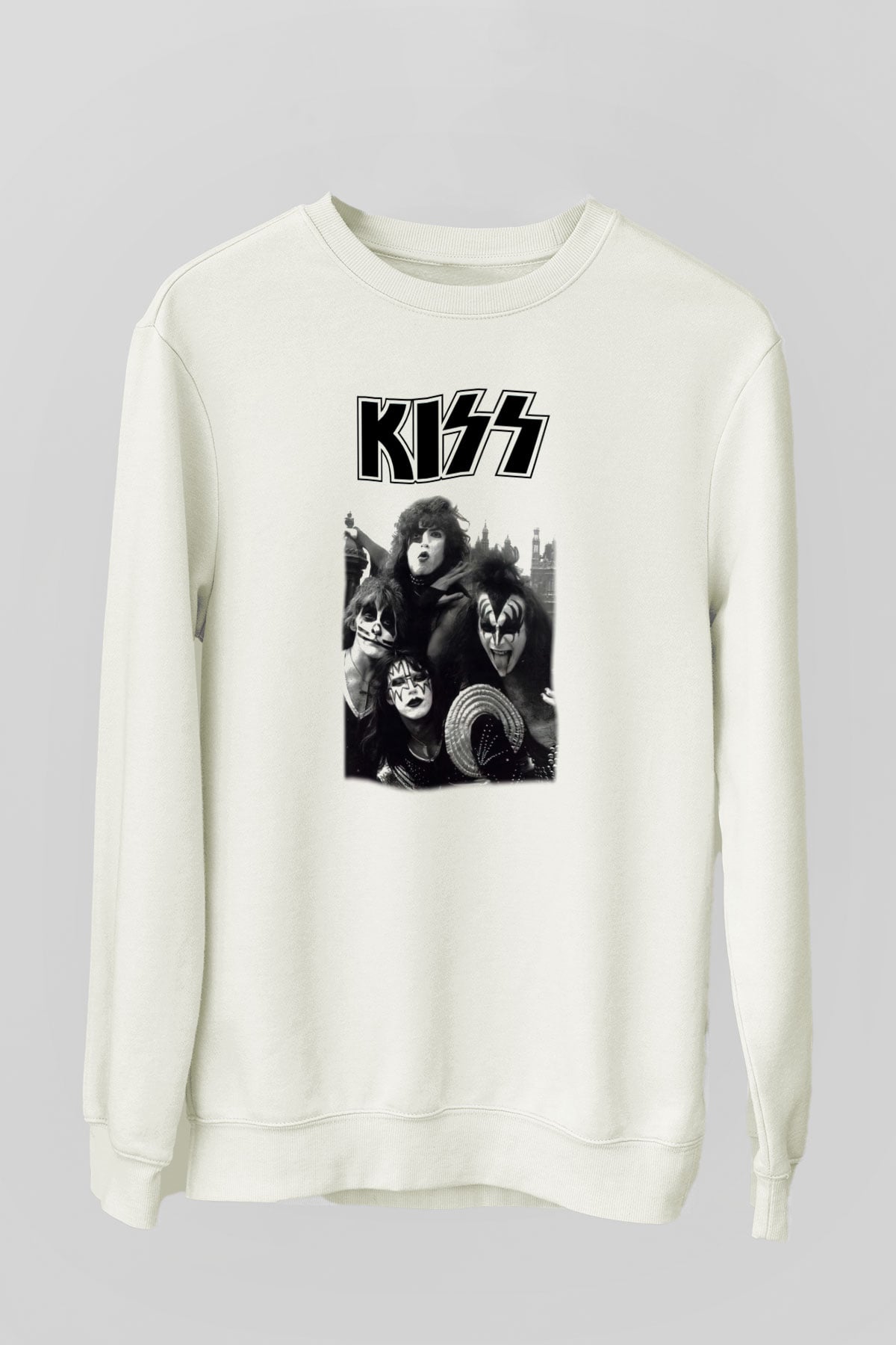 Kiss Beyaz Unisex Sweatshirt