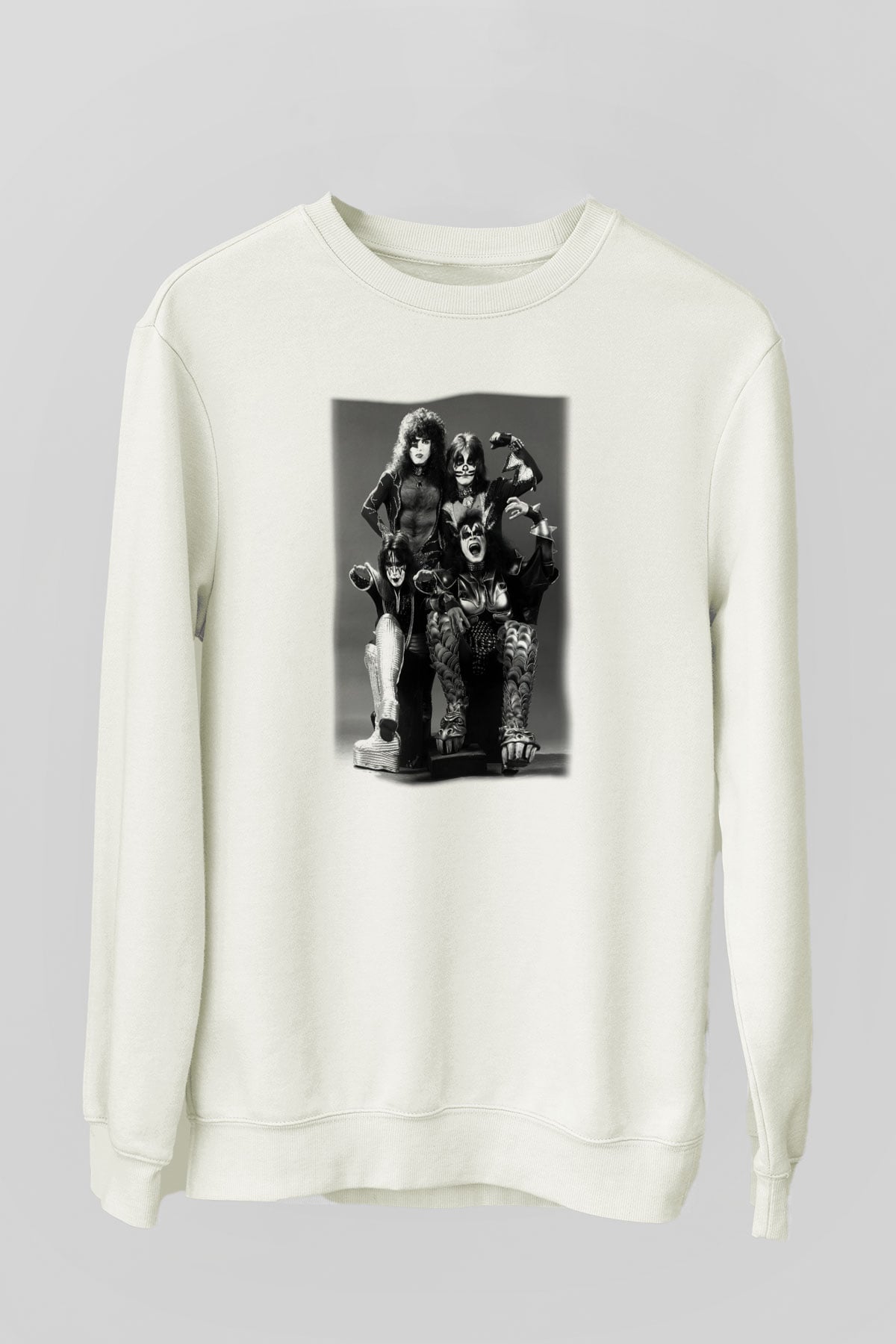 Kiss Beyaz Unisex Sweatshirt