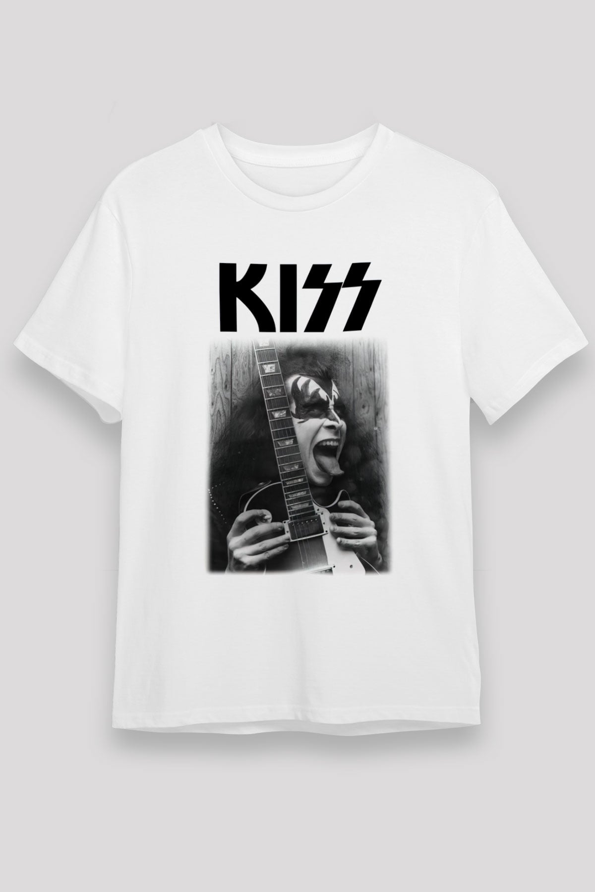 Kiss Beyaz Unisex Tişört T-Shirt - TişörtFabrikası
