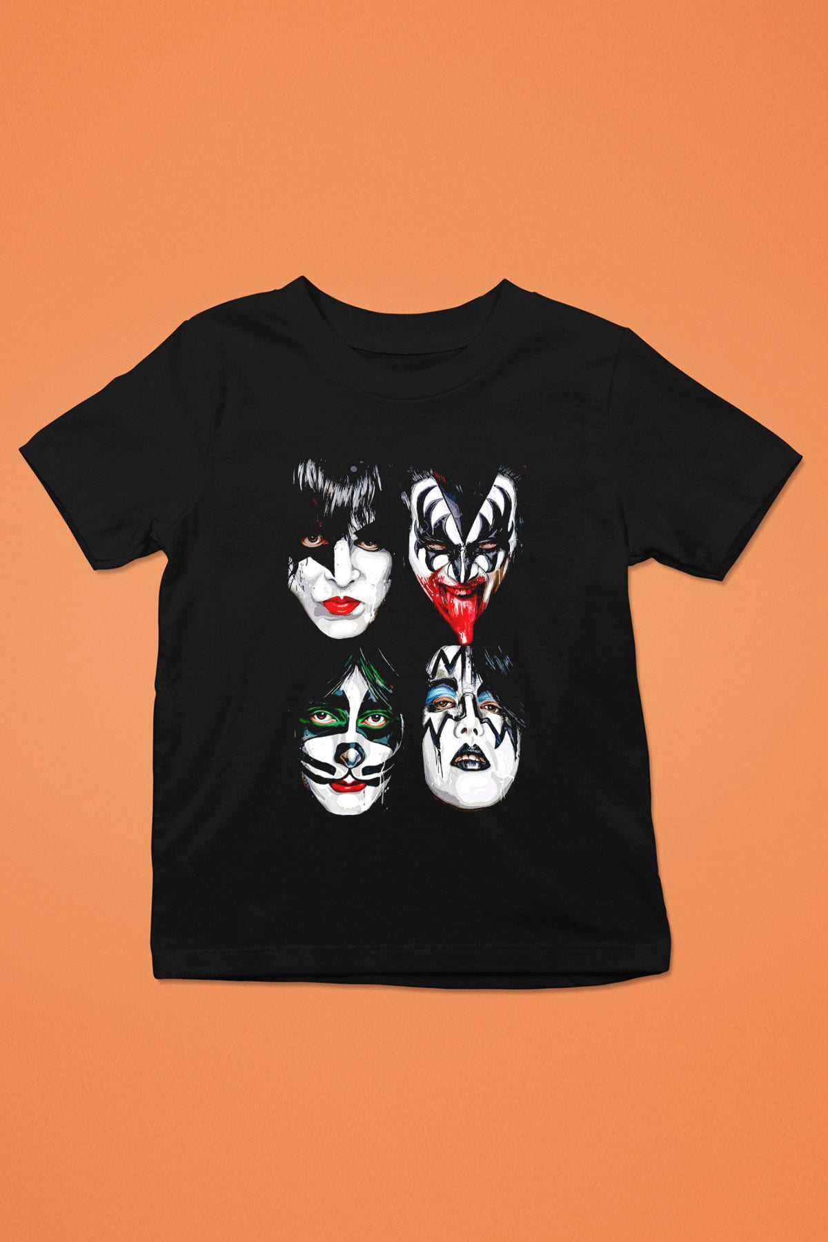 Kiss Siyah Unisex Çocuk Tişört