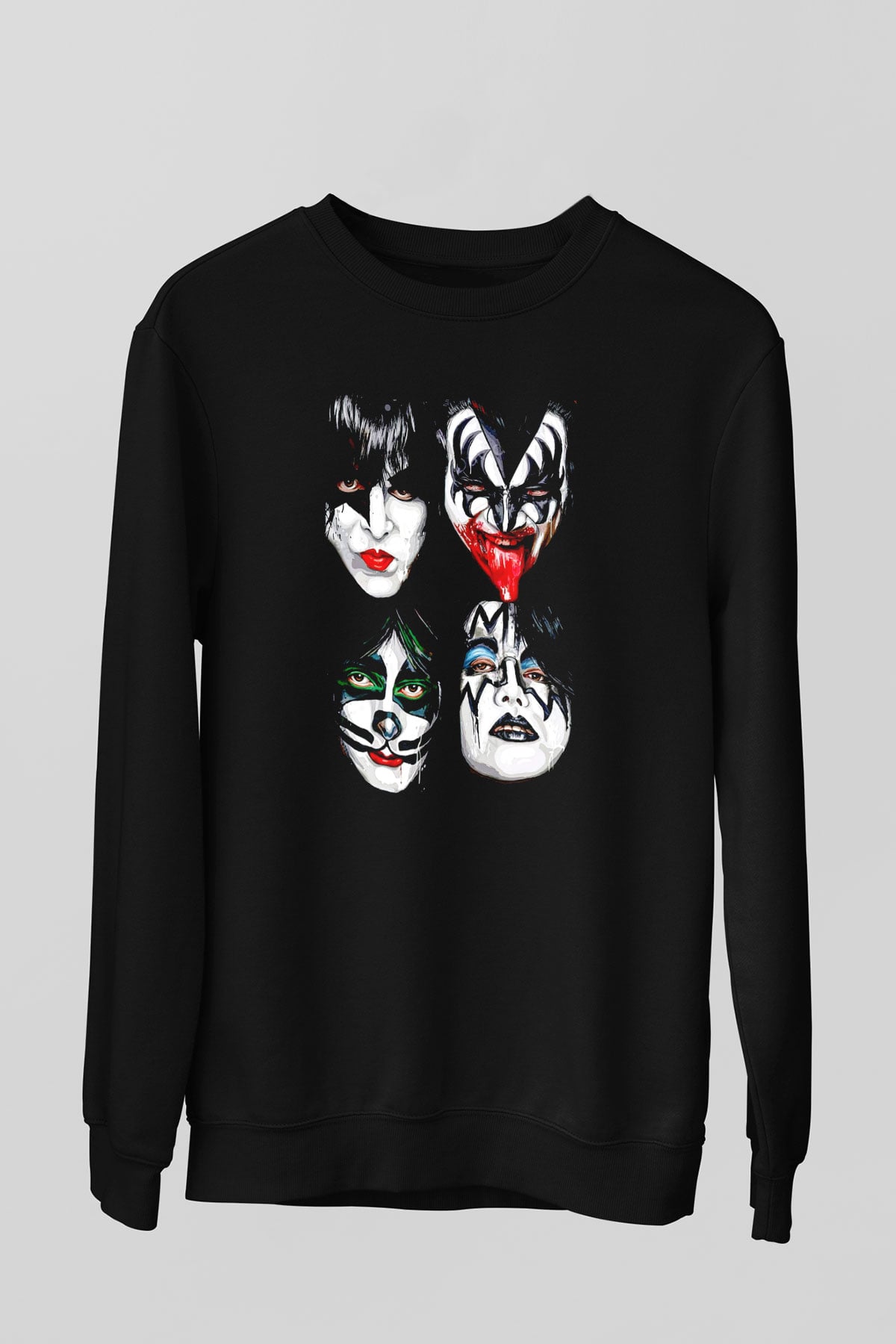 Kiss Siyah Unisex Sweatshirt