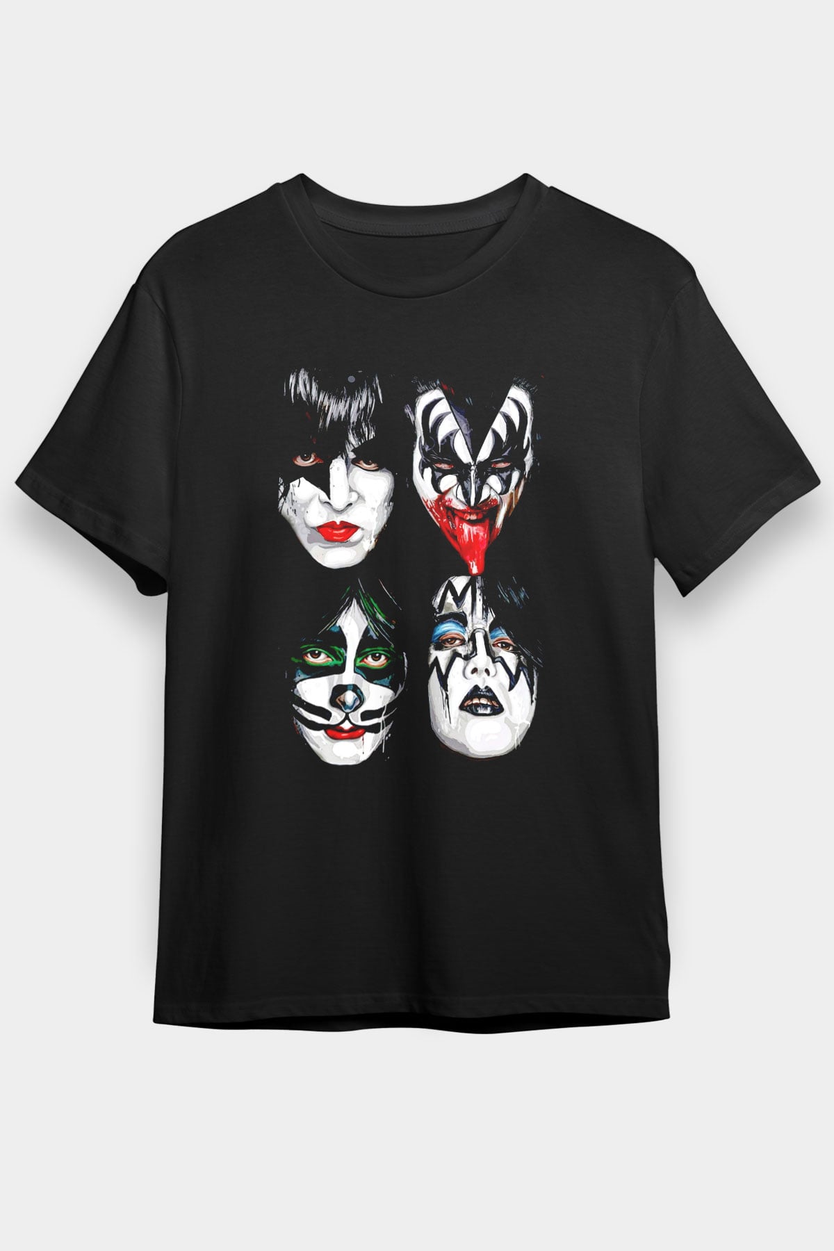 Kiss Siyah Unisex Tişört T-Shirt - TişörtFabrikası