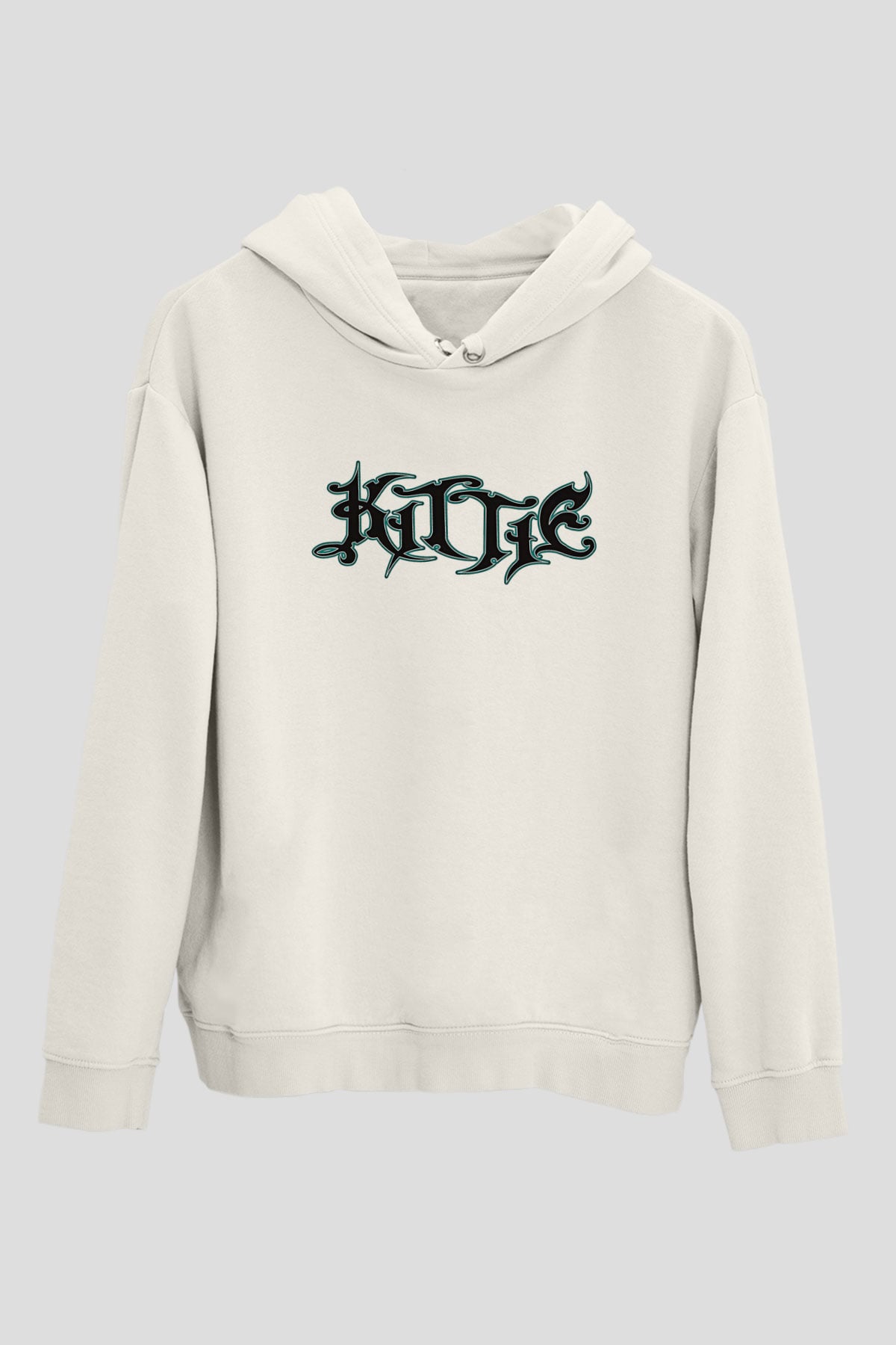 Kittie Baskılı Beyaz Unisex Kapüşonlu Sweatshirt