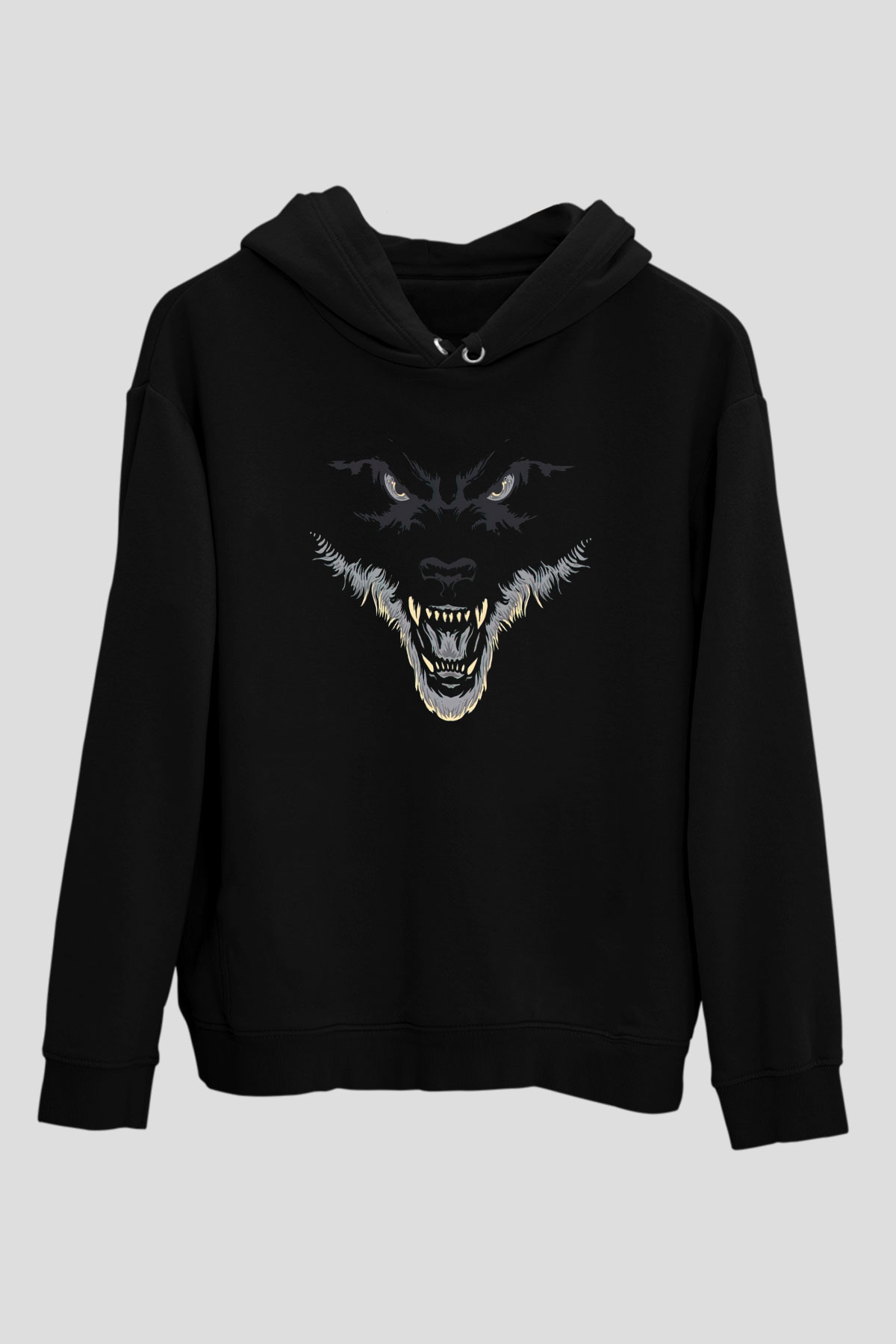 Kızgın KurtSiyah  Unisex Hoodie