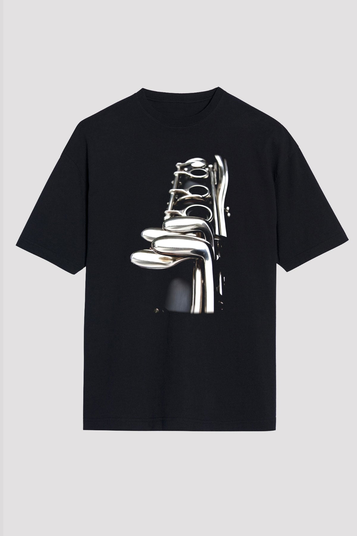 Klarnetçi Siyah Unisex Oversize Tişört T-Shirt