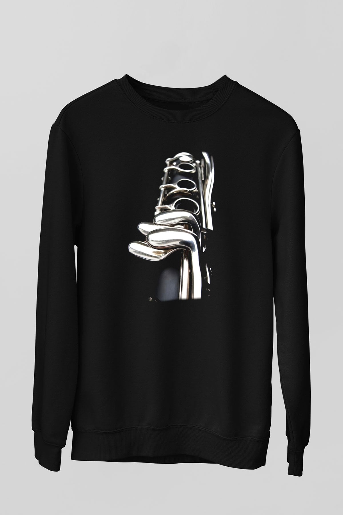 Klarnetçi Siyah Unisex Sweatshirt