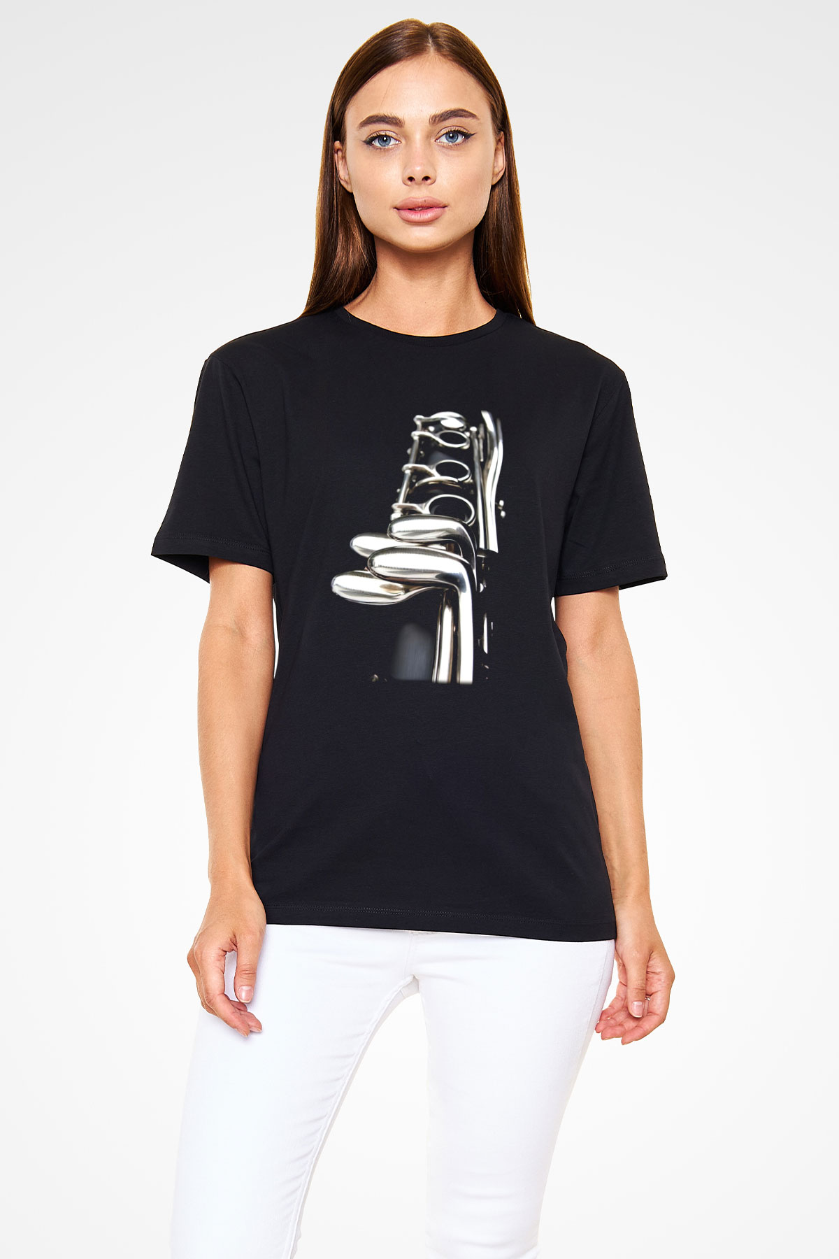 Klarnetçi Siyah Unisex Tişört T-Shirt - TişörtFabrikası