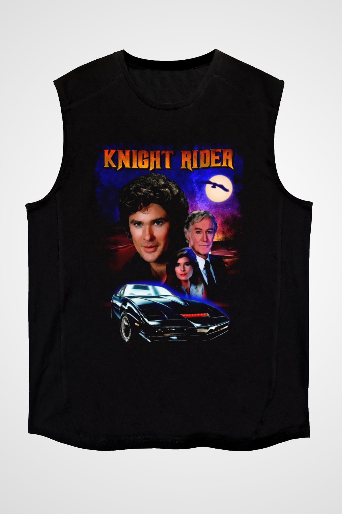 Knight Rider Siyah Unisex  Kolsuz Tişört