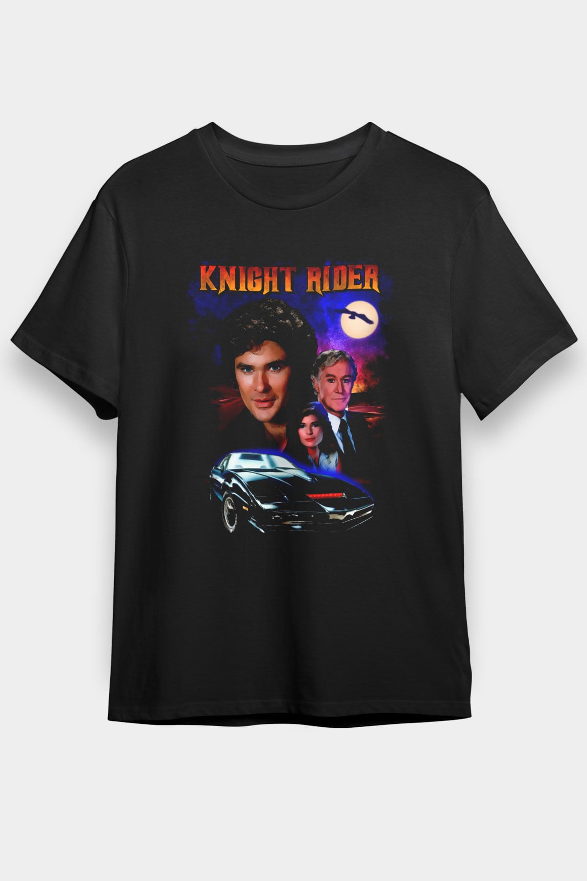 Knight Rider Siyah Unisex Tişört