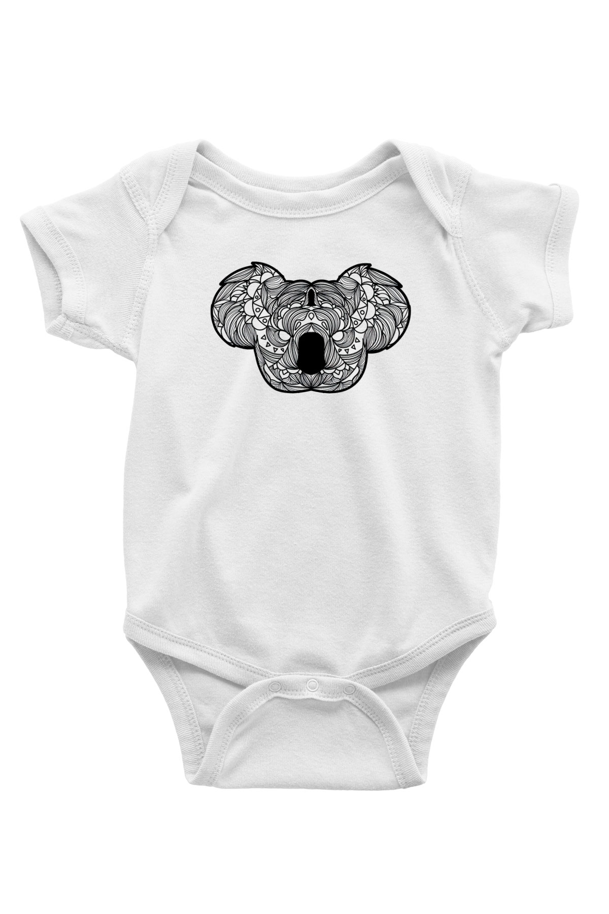 Koala Baskılı Beyaz Unisex Bebek Body - Zıbın