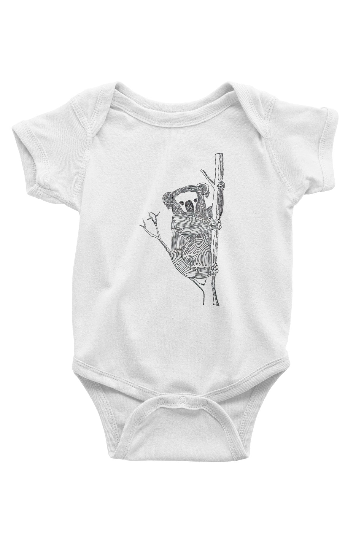 Koala Baskılı Beyaz Unisex Bebek Body - Zıbın