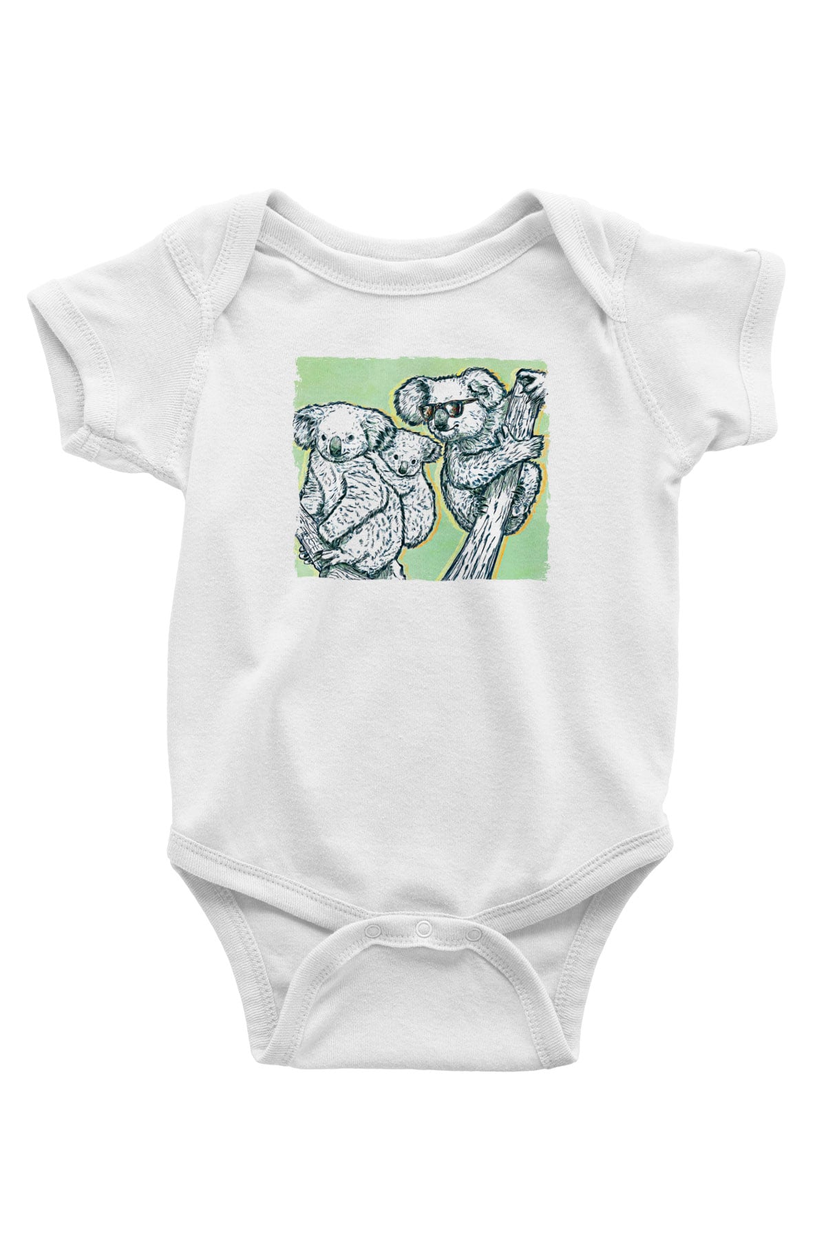 Koala Baskılı Beyaz Unisex Bebek Body - Zıbın