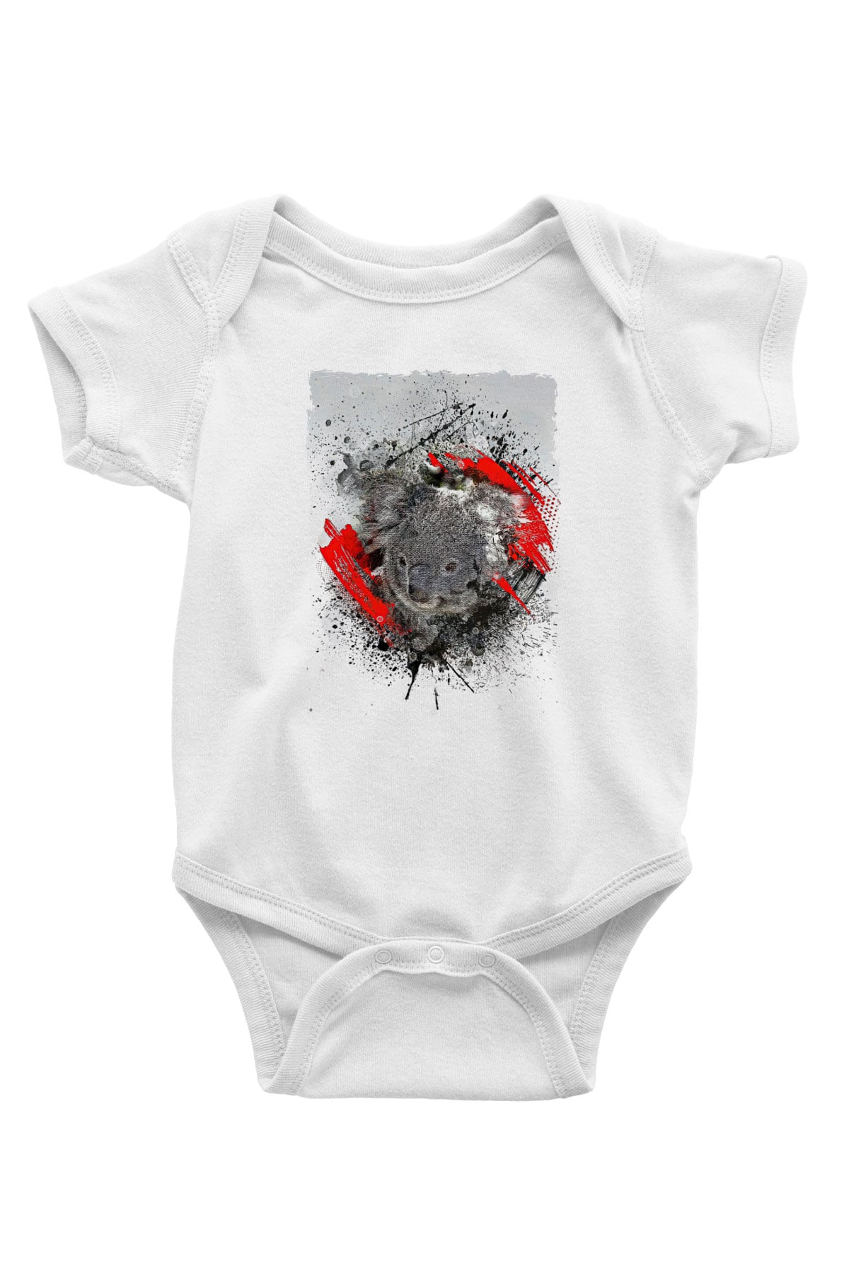 Koala Baskılı Beyaz Unisex Bebek Body - Zıbın