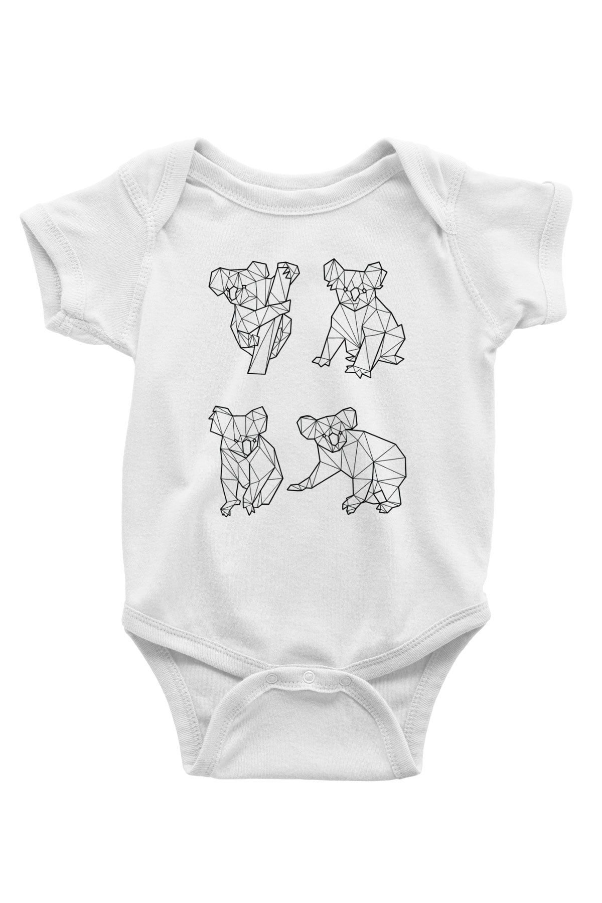 Koala Baskılı Beyaz Unisex Bebek Body - Zıbın