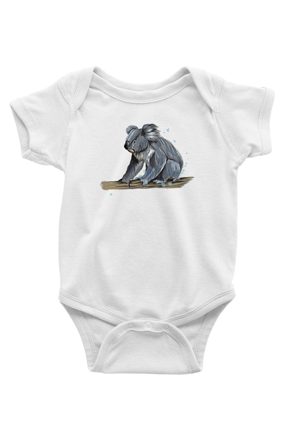 Koala Baskılı Beyaz Unisex Bebek Body - Zıbın