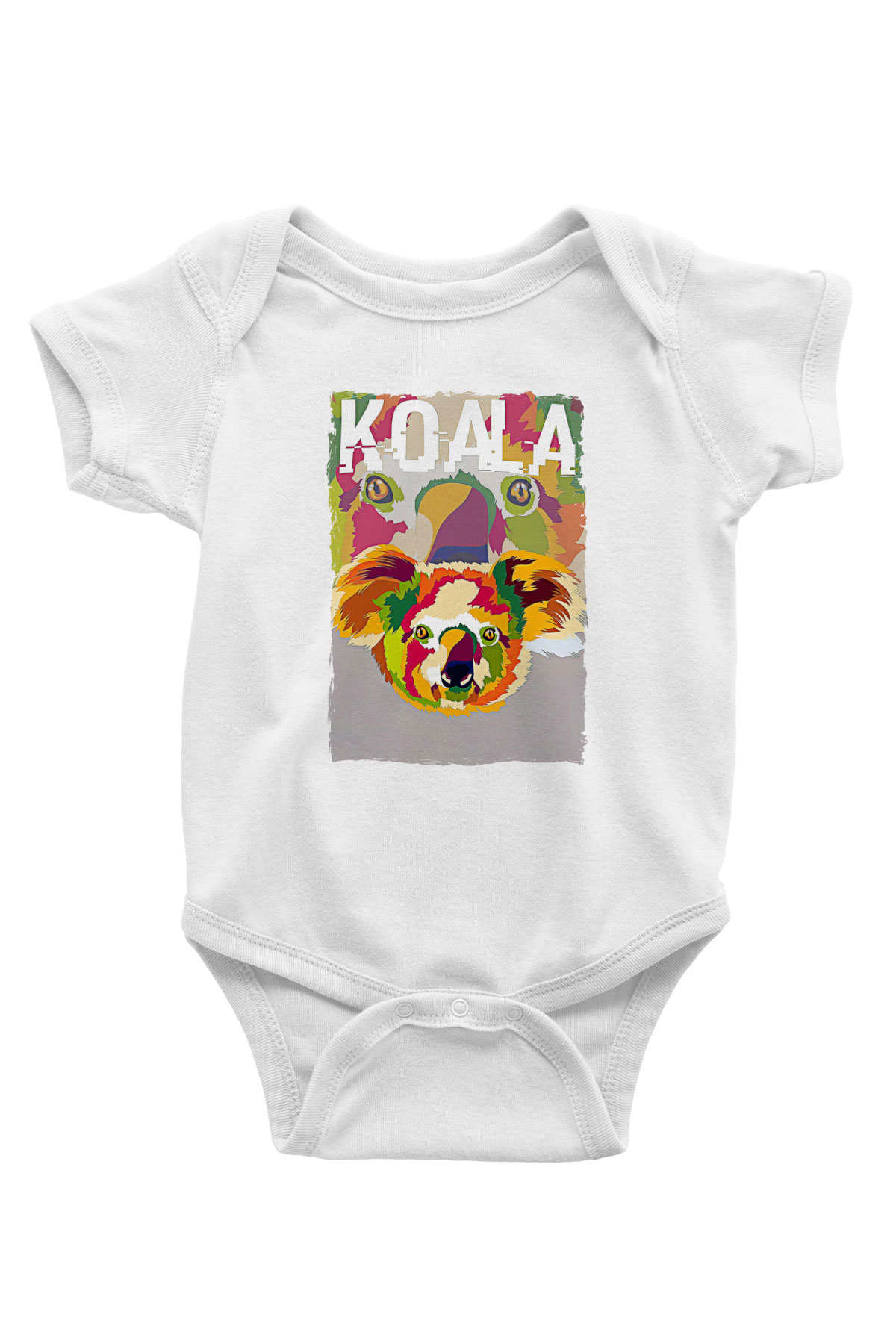 Koala Baskılı Beyaz Unisex Bebek Body - Zıbın