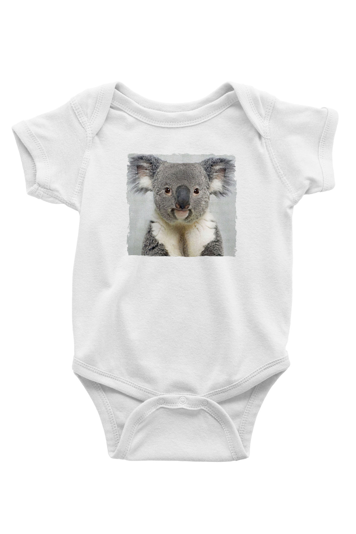 Koala Baskılı Beyaz Unisex Bebek Body - Zıbın