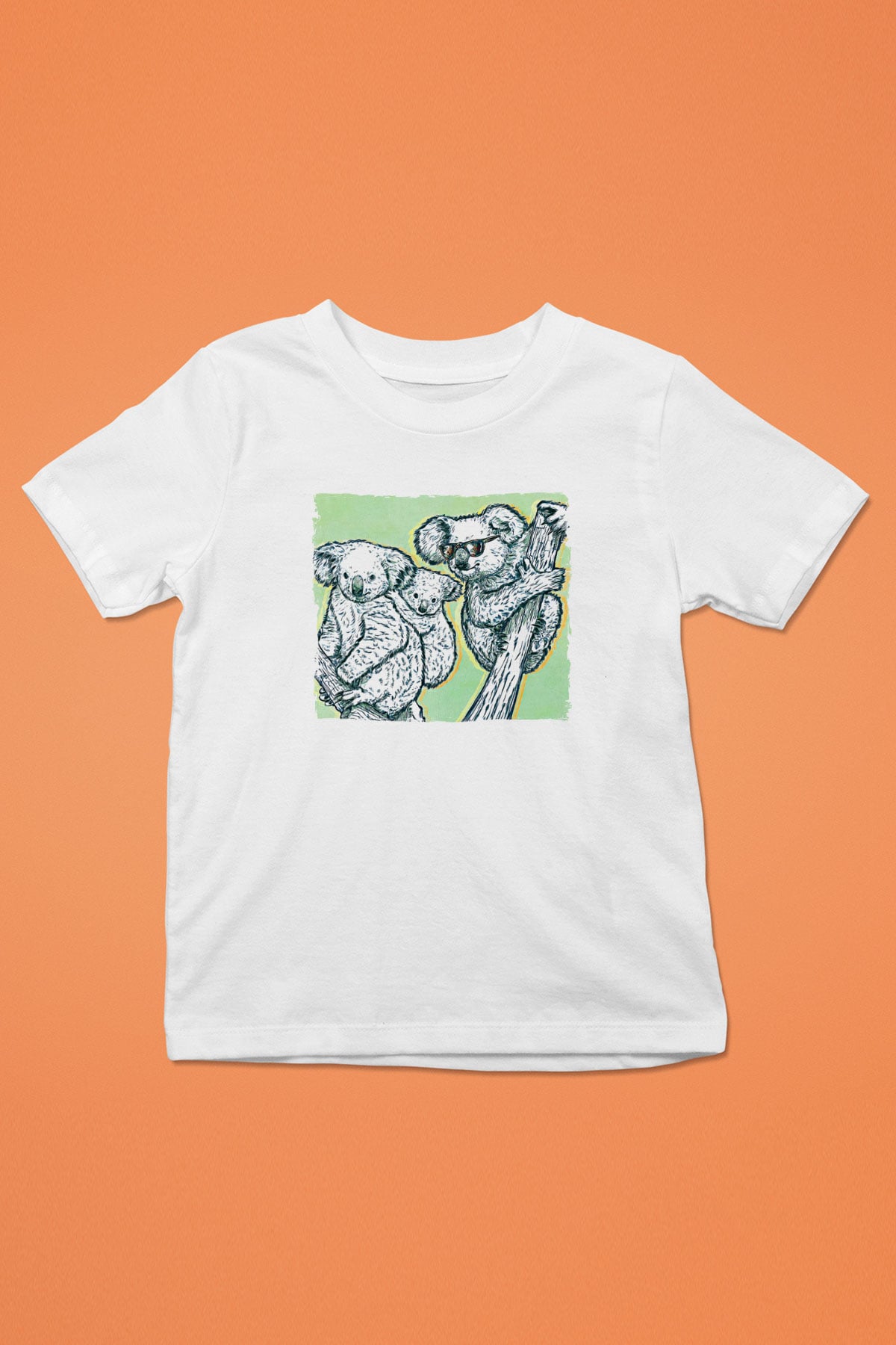 Koala Baskılı Beyaz Unisex Beyaz Çocuk Tişört - Tshirt