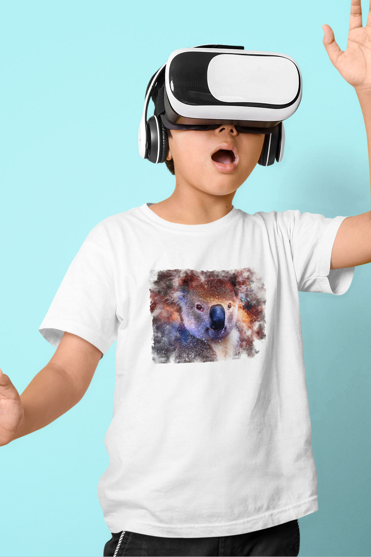 Koala Baskılı Beyaz Unisex Beyaz Çocuk Tişört - Tshirt