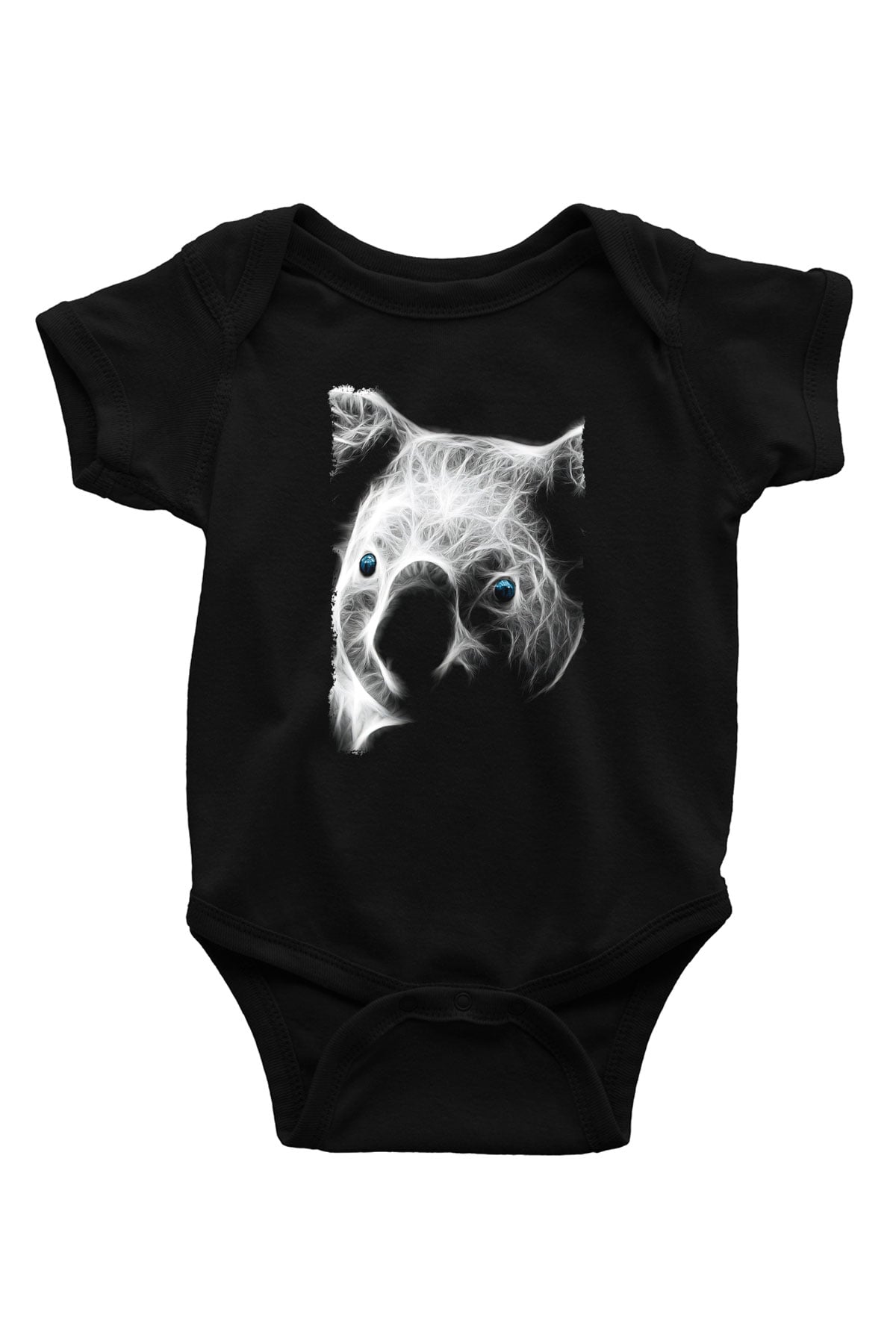 Koala Baskılı Unisex Siyah Bebek Body - Zıbın