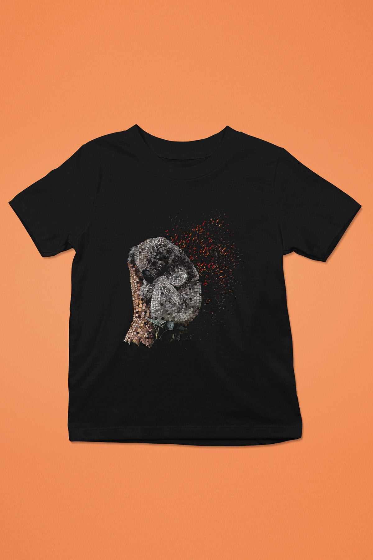 Koala Baskılı Unisex Siyah Çocuk Tişört - Tshirt