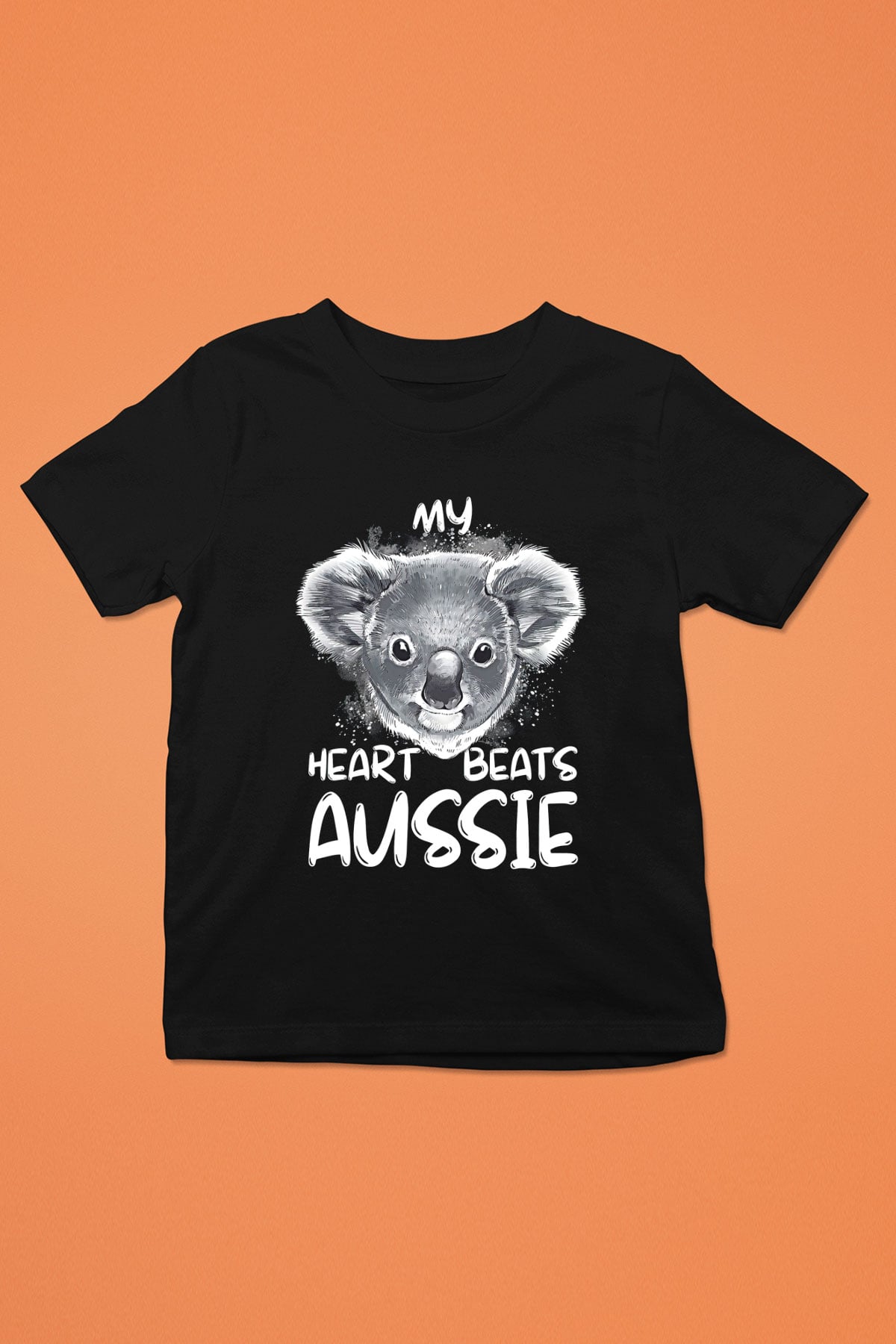 Koala Baskılı Unisex Siyah Çocuk Tişört - Tshirt