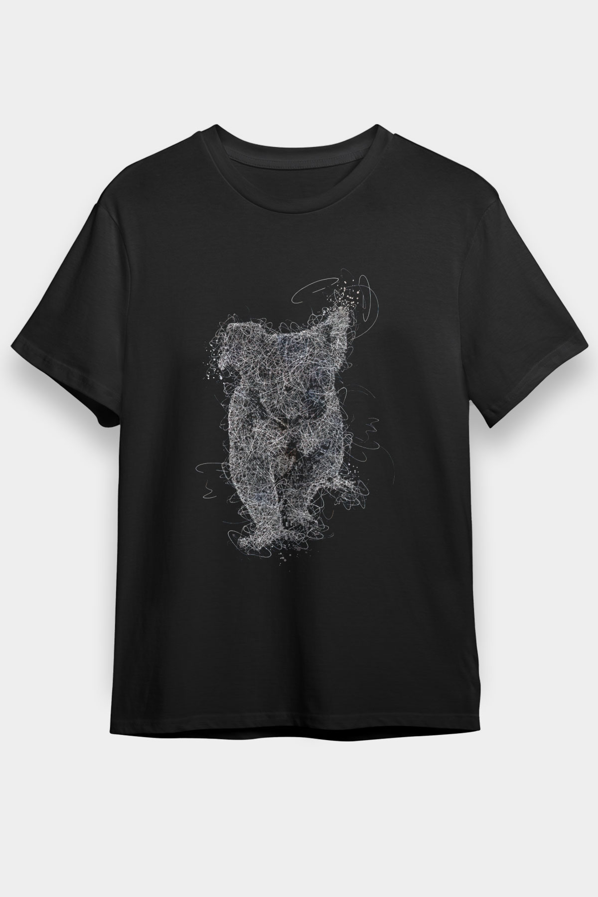Koala Baskılı Unisex Siyah Tişört - Tshirt