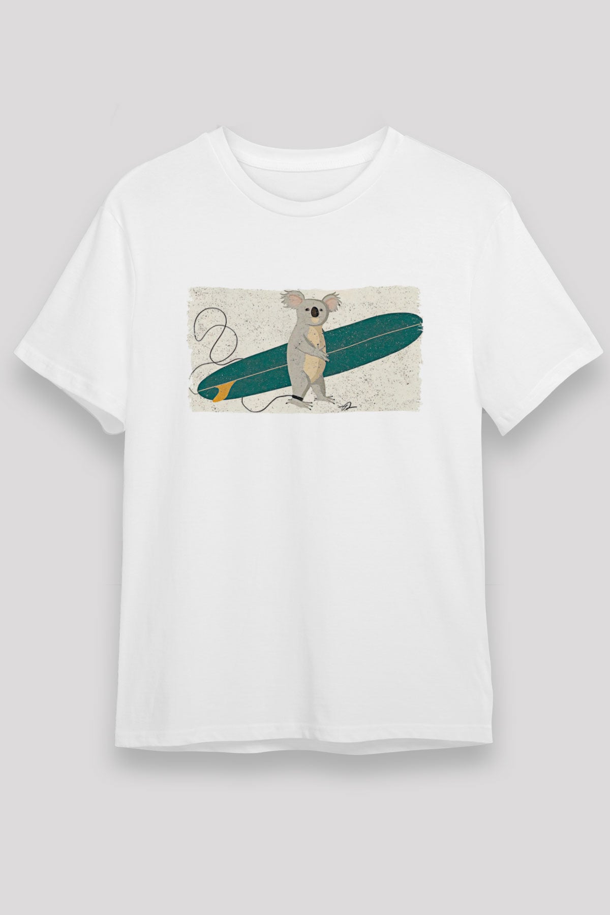 Koala Unisex Baskılı Beyaz Tişört - Tshirt