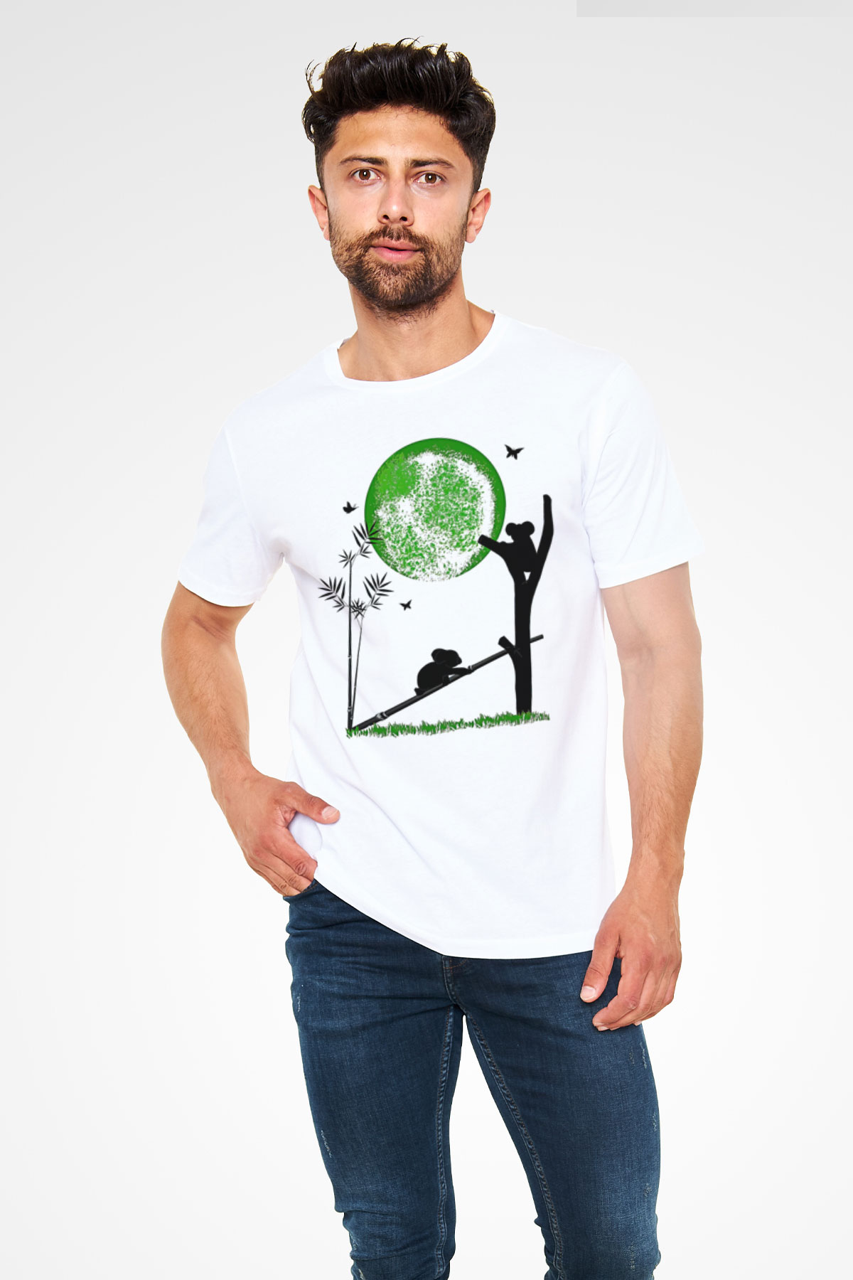 Koala Unisex Baskılı Beyaz Tişört - Tshirt