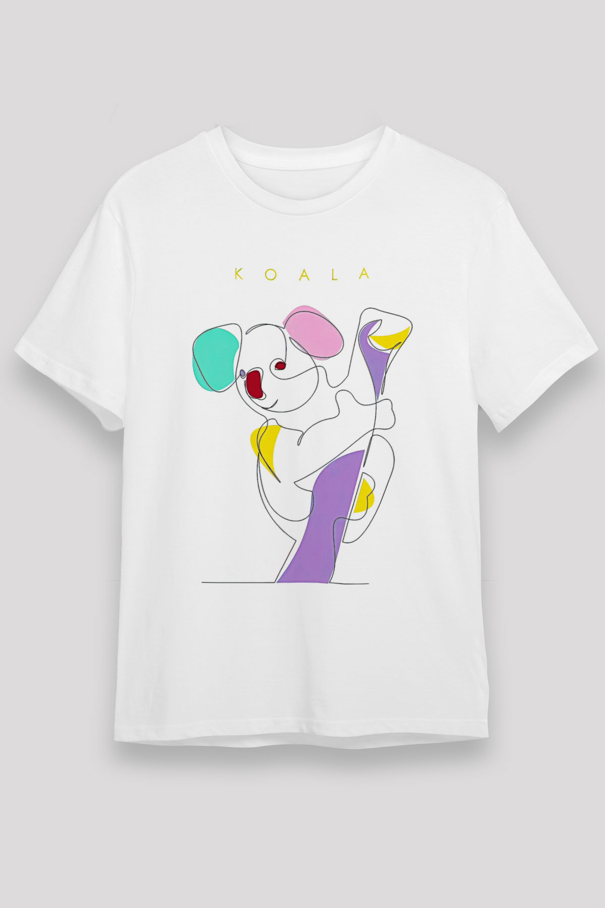 Koala Unisex Baskılı Beyaz Tişört - Tshirt