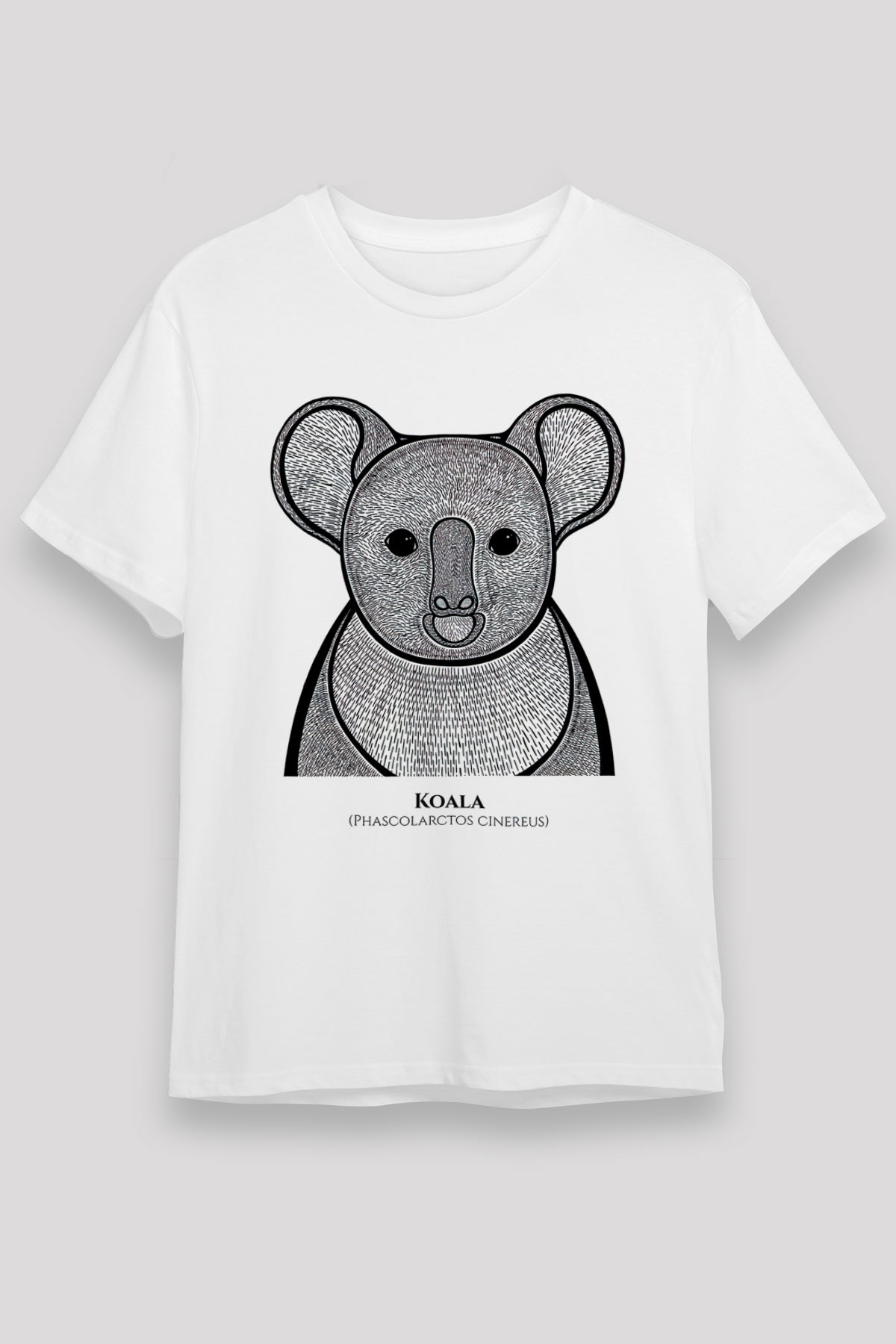Koala Unisex Baskılı Beyaz Tişört - Tshirt
