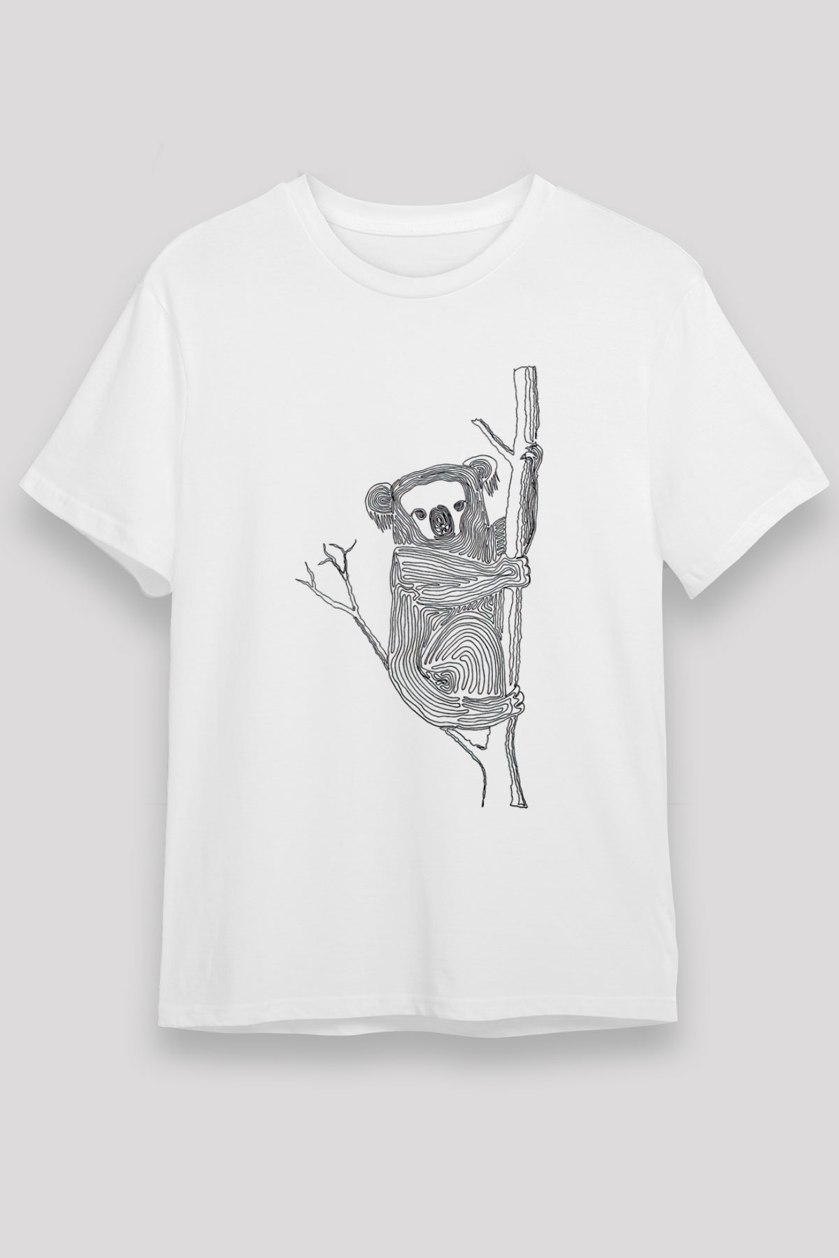 Koala Unisex Baskılı Beyaz Tişört - Tshirt