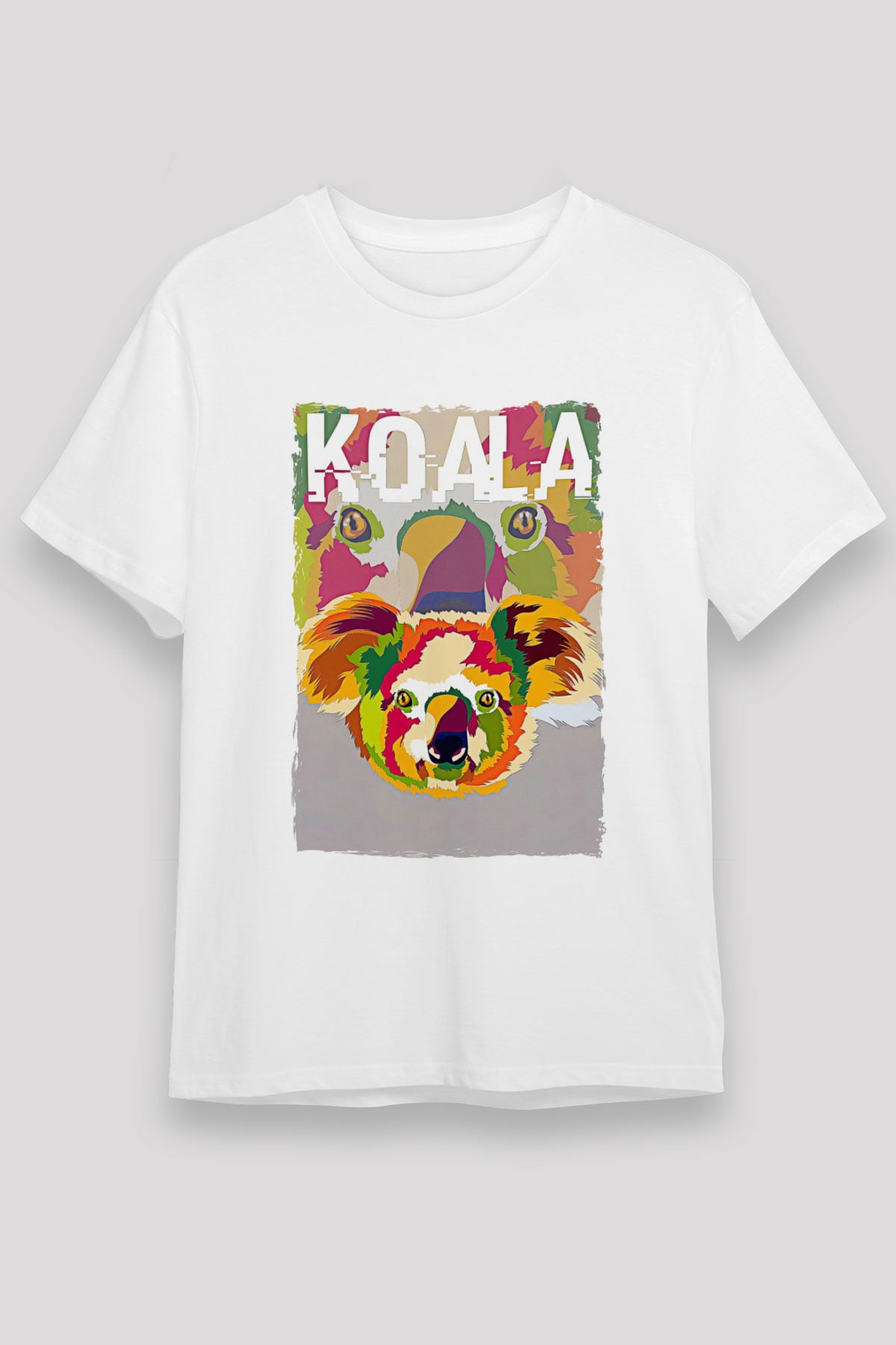 Koala Unisex Baskılı Beyaz Tişört - Tshirt