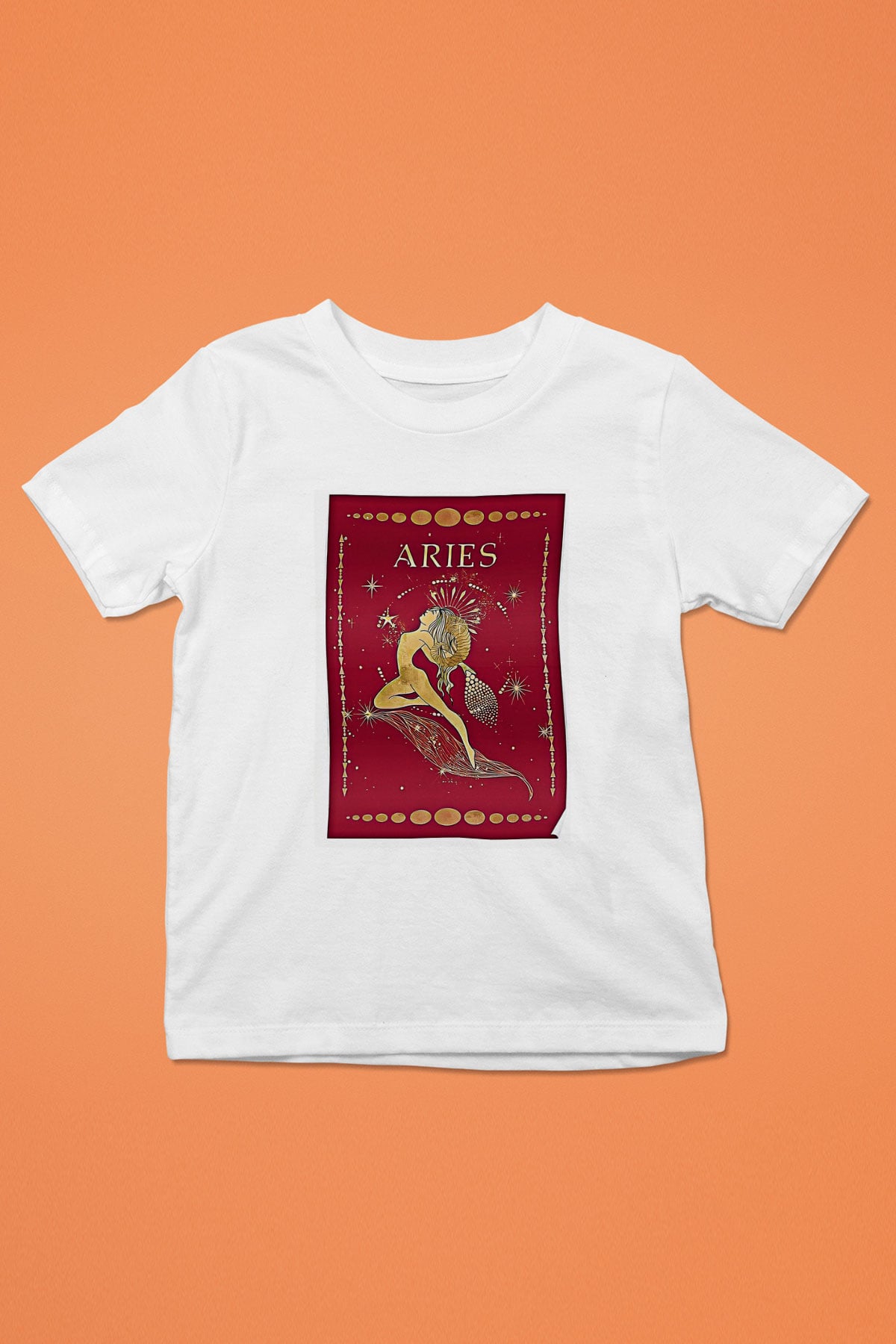 Koç Burcu Baskılı Beyaz Unisex Beyaz Çocuk Tişört - Tshirt