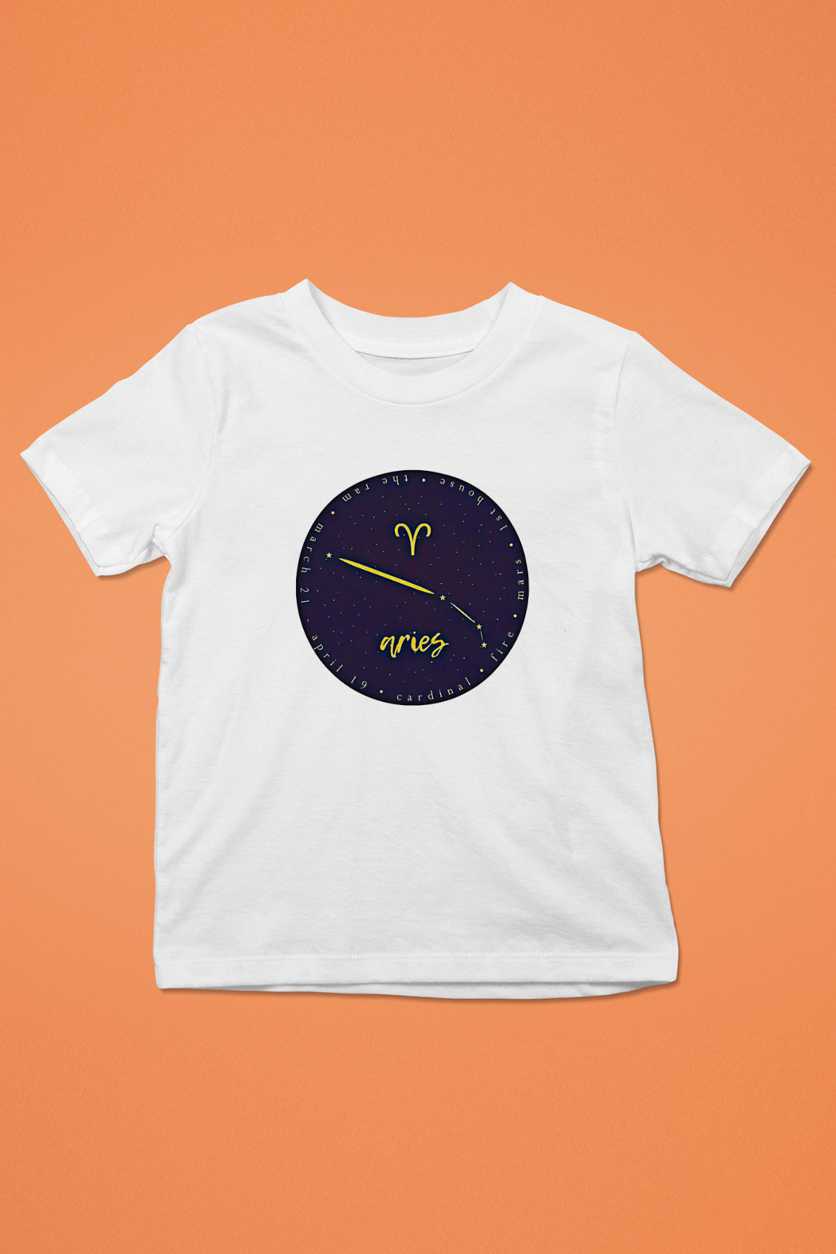 Koç Burcu Baskılı Beyaz Unisex Beyaz Çocuk Tişört - Tshirt