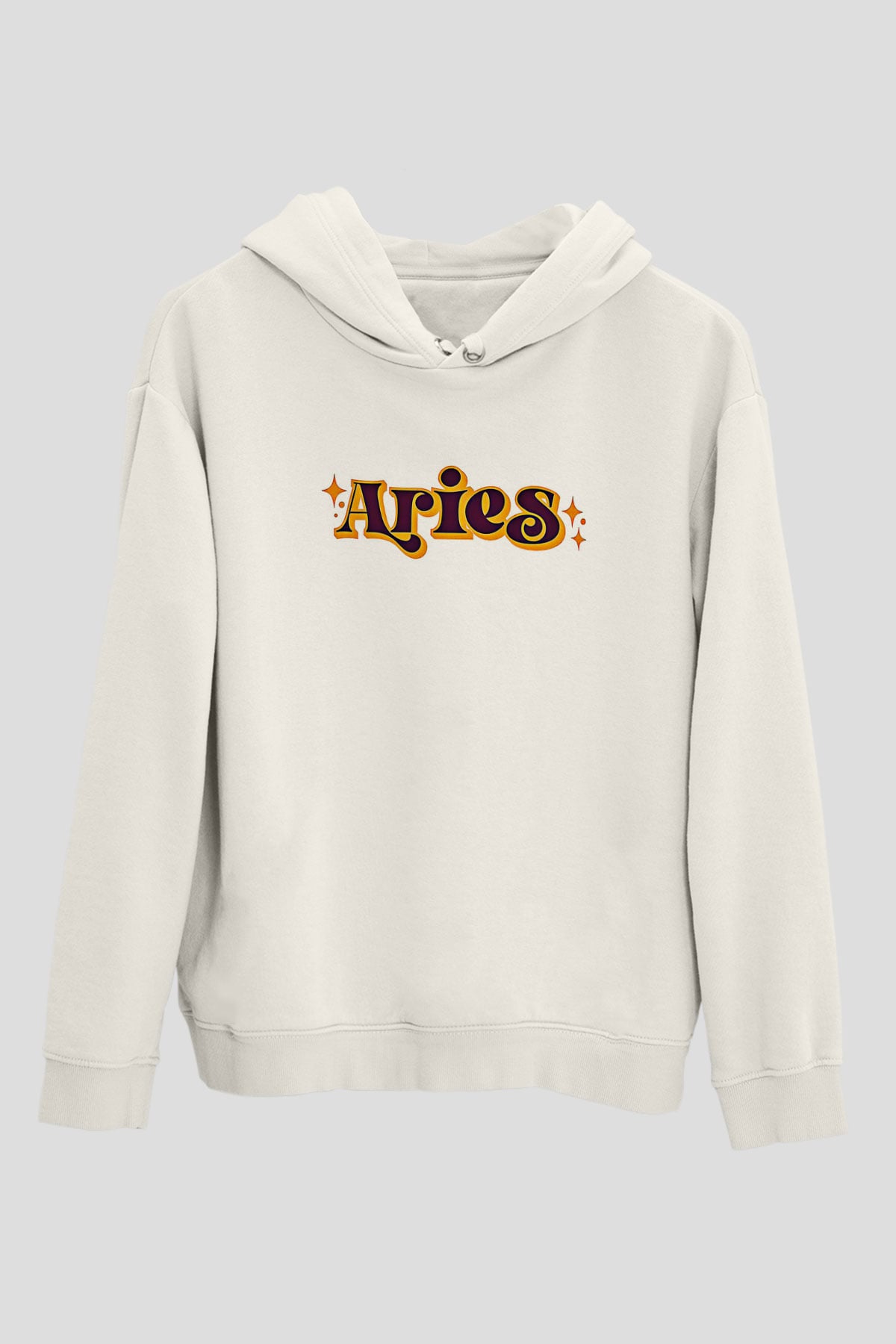 Koç Burcu Baskılı Beyaz Unisex Hoodie