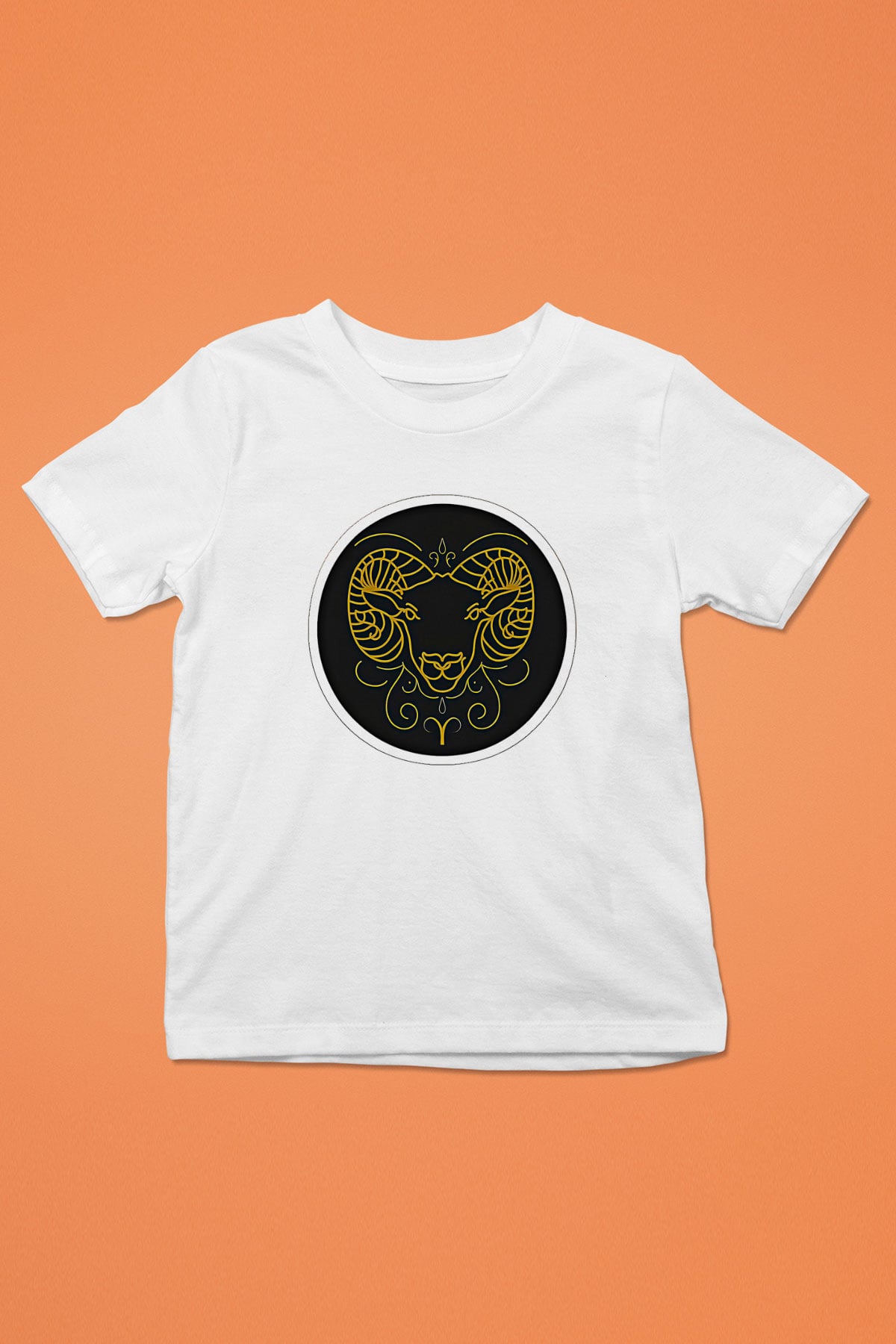 Koç Burcu Baskılı Unisex Siyah Çocuk Tişört - Tshirt