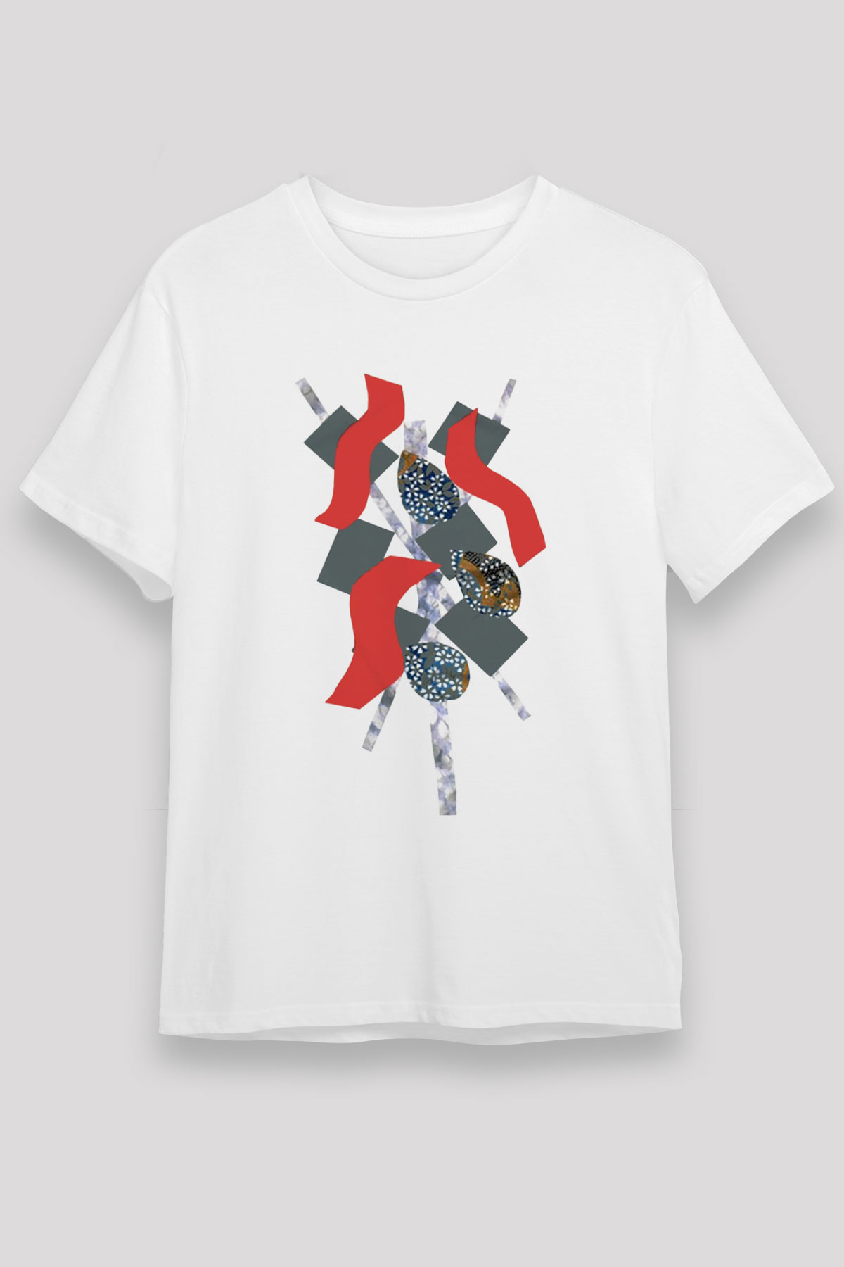 Kolaj Beyaz Unisex Tişört T-Shirt - TişörtFabrikası