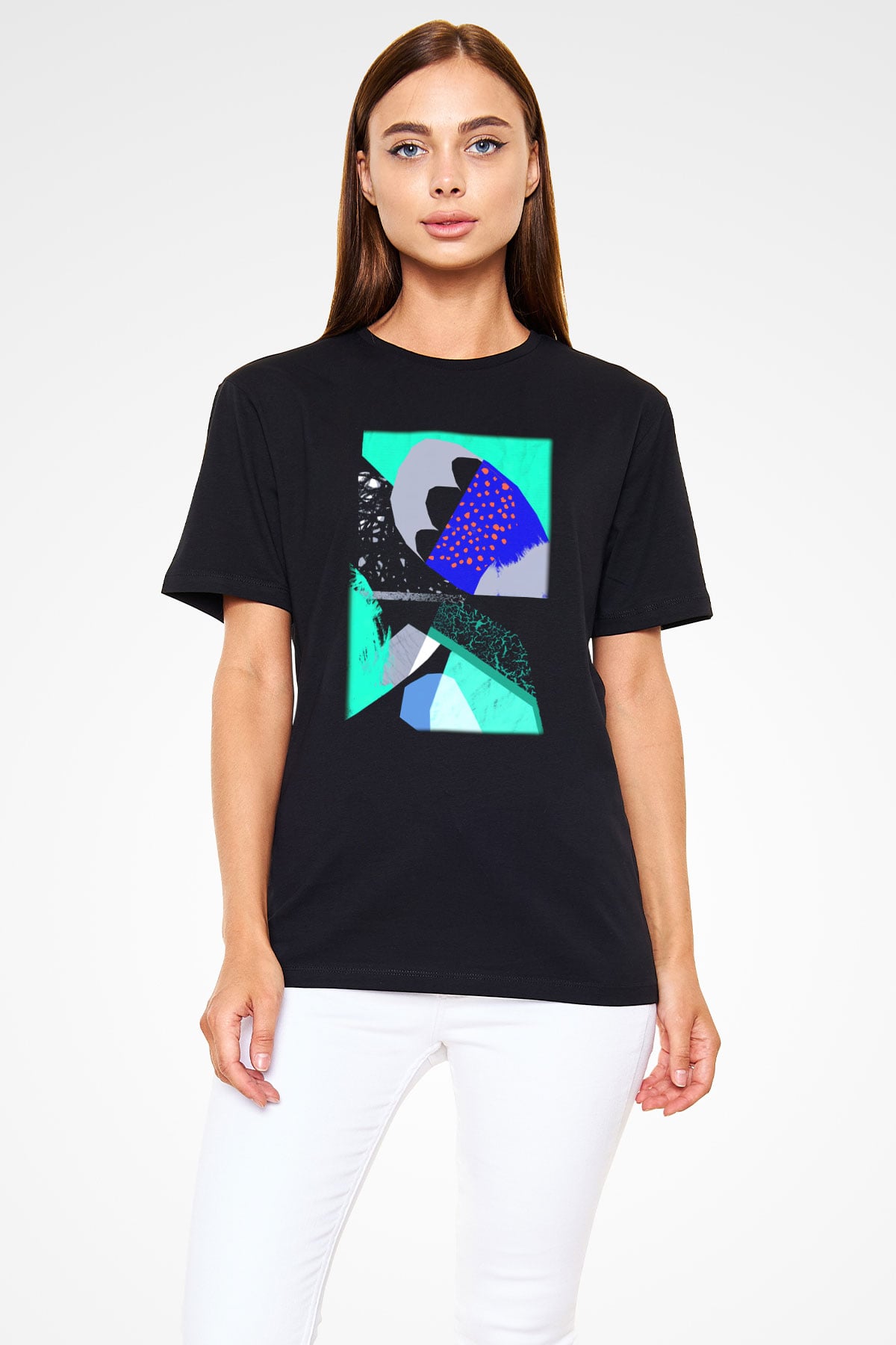 Kolaj Siyah Unisex Tişört T-Shirt - TişörtFabrikası