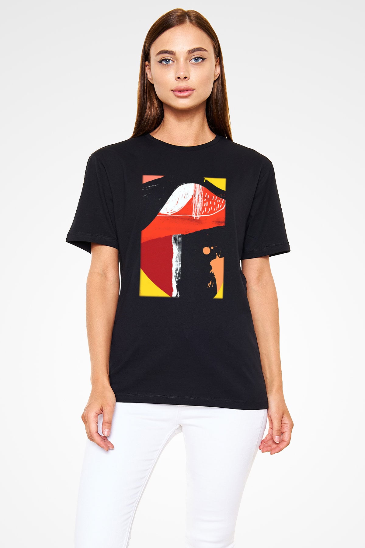 Kolaj Siyah Unisex Tişört T-Shirt - TişörtFabrikası