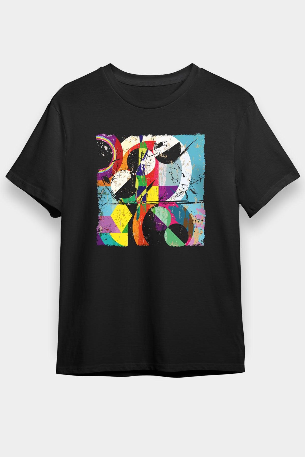 Kolaj Siyah Unisex Tişört T-Shirt - TişörtFabrikası