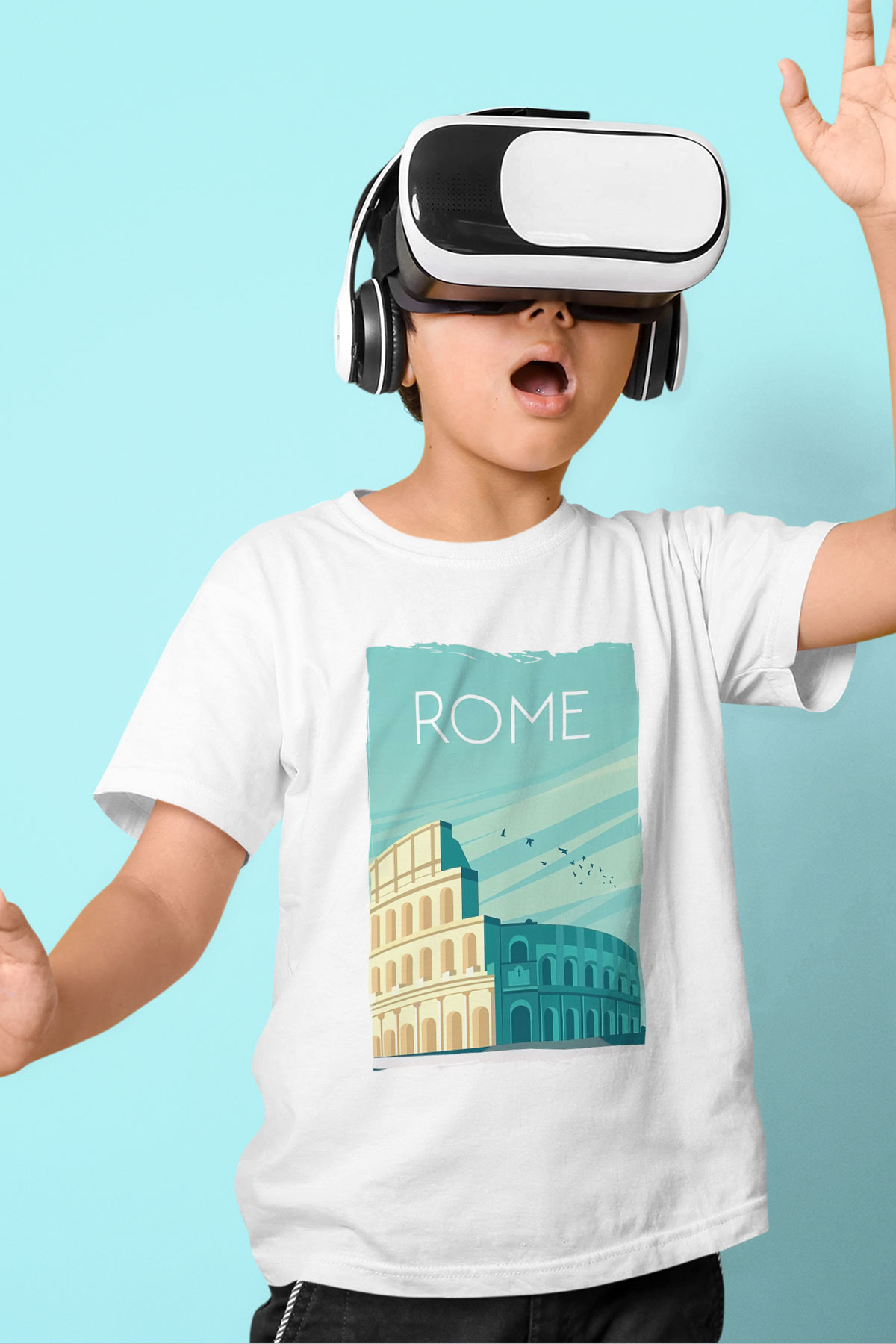 Kolezyum Beyaz Unisex Çocuk Tişört