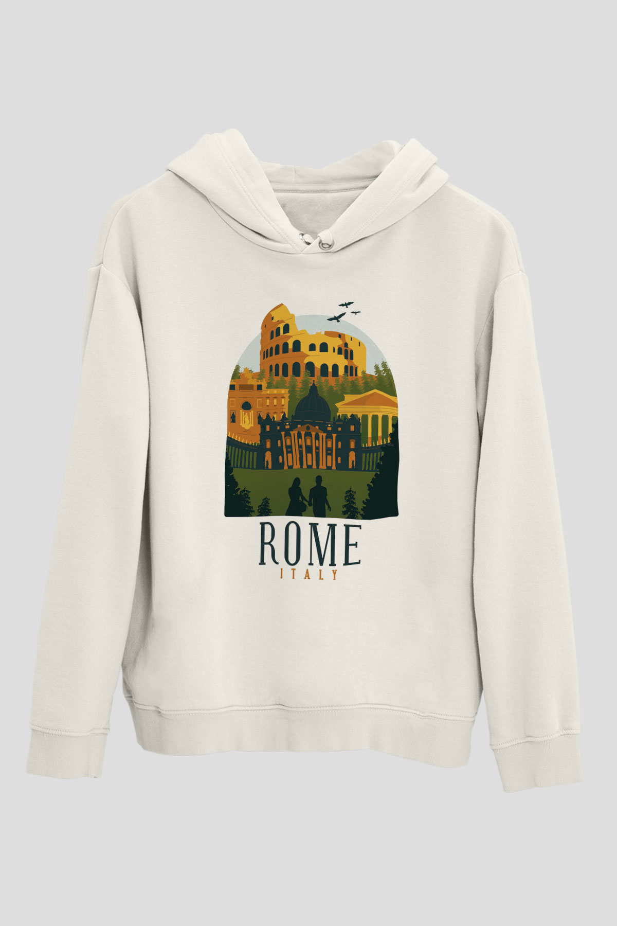 Kolezyum Beyaz Unisex Hoodie