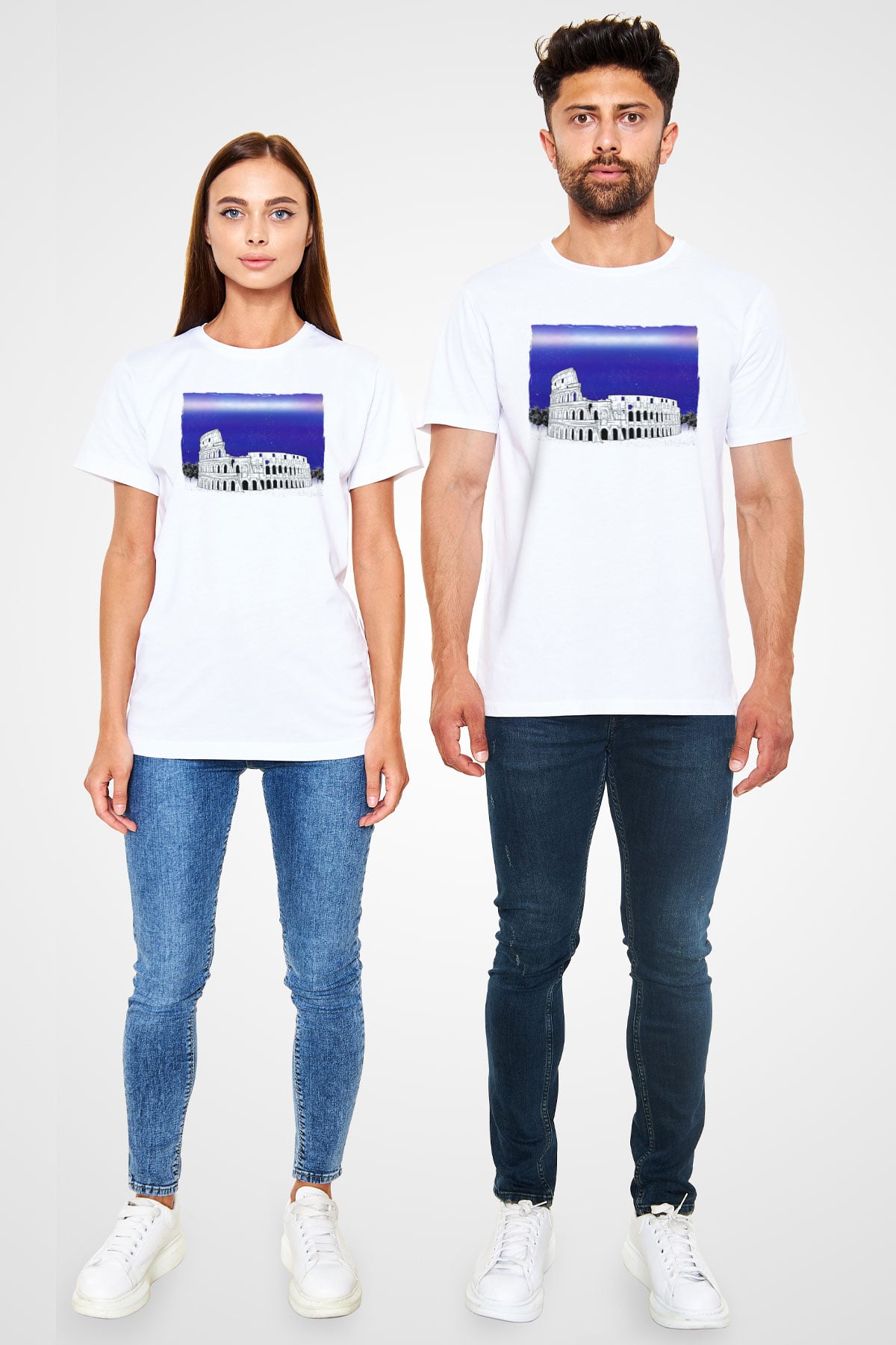 Kolezyum Beyaz Unisex Tişört T-Shirt - TişörtFabrikası
